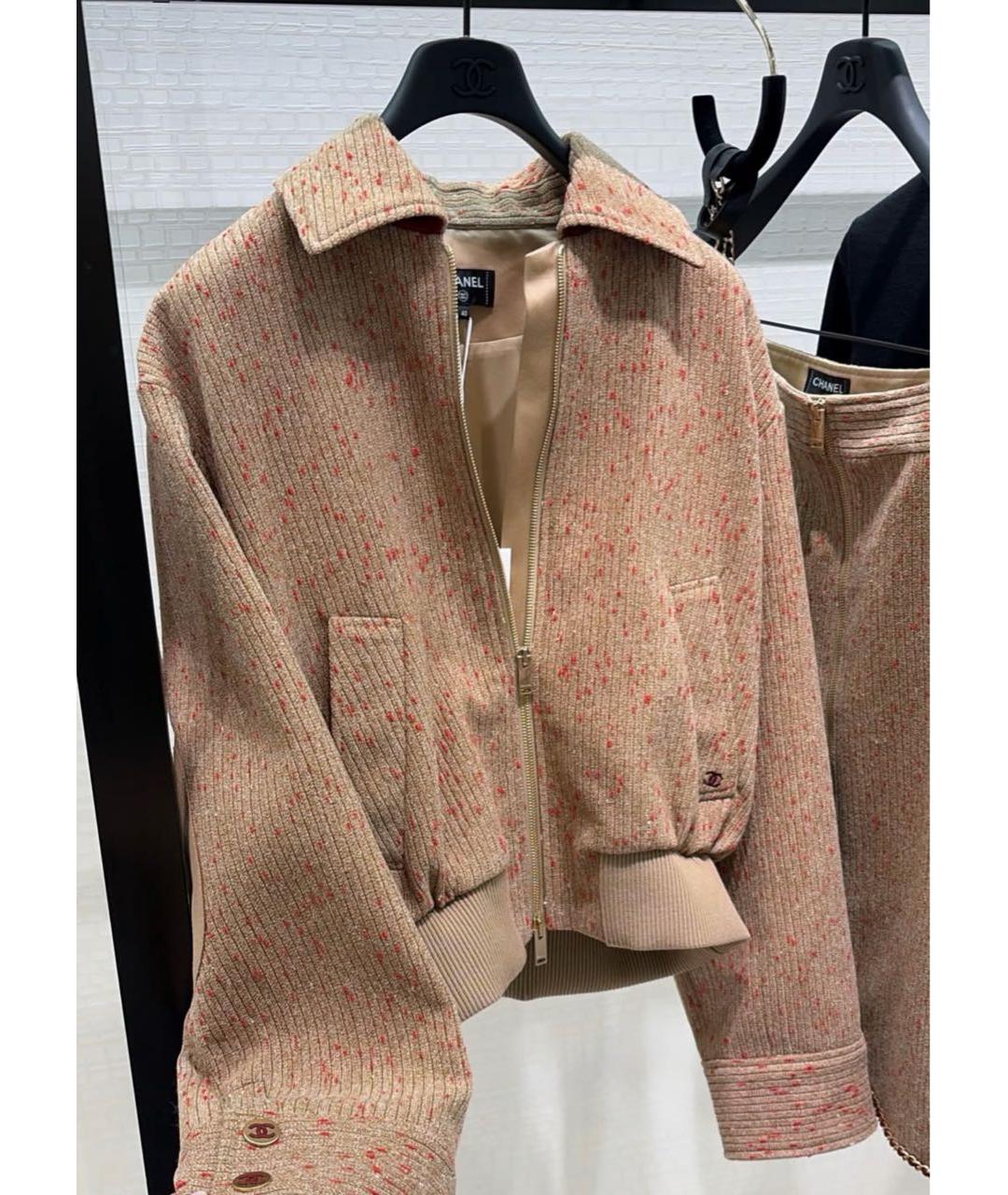 CHANEL Бежевая шерстяная куртка, фото 5