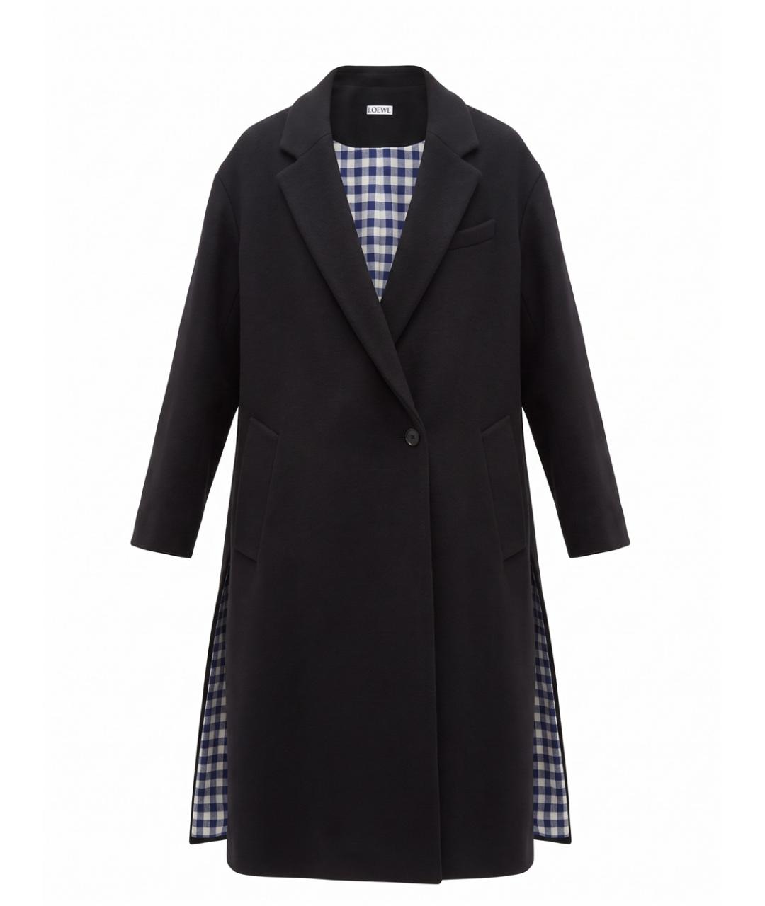 LOEWE Черное шерстяное пальто, фото 6