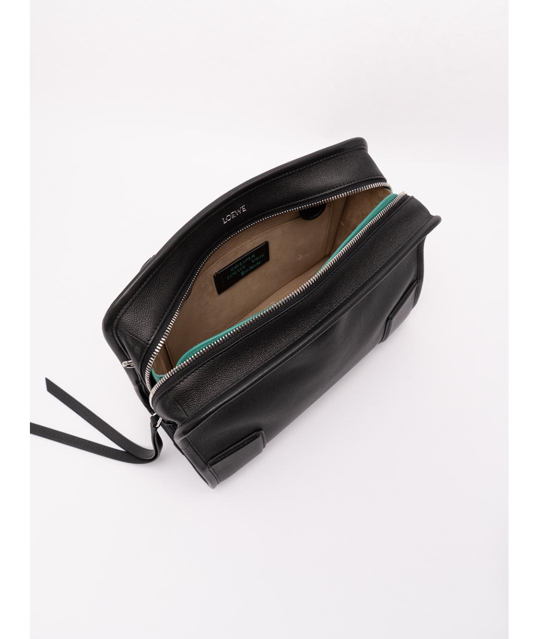 LOEWE Черная кожаная сумка тоут, фото 6