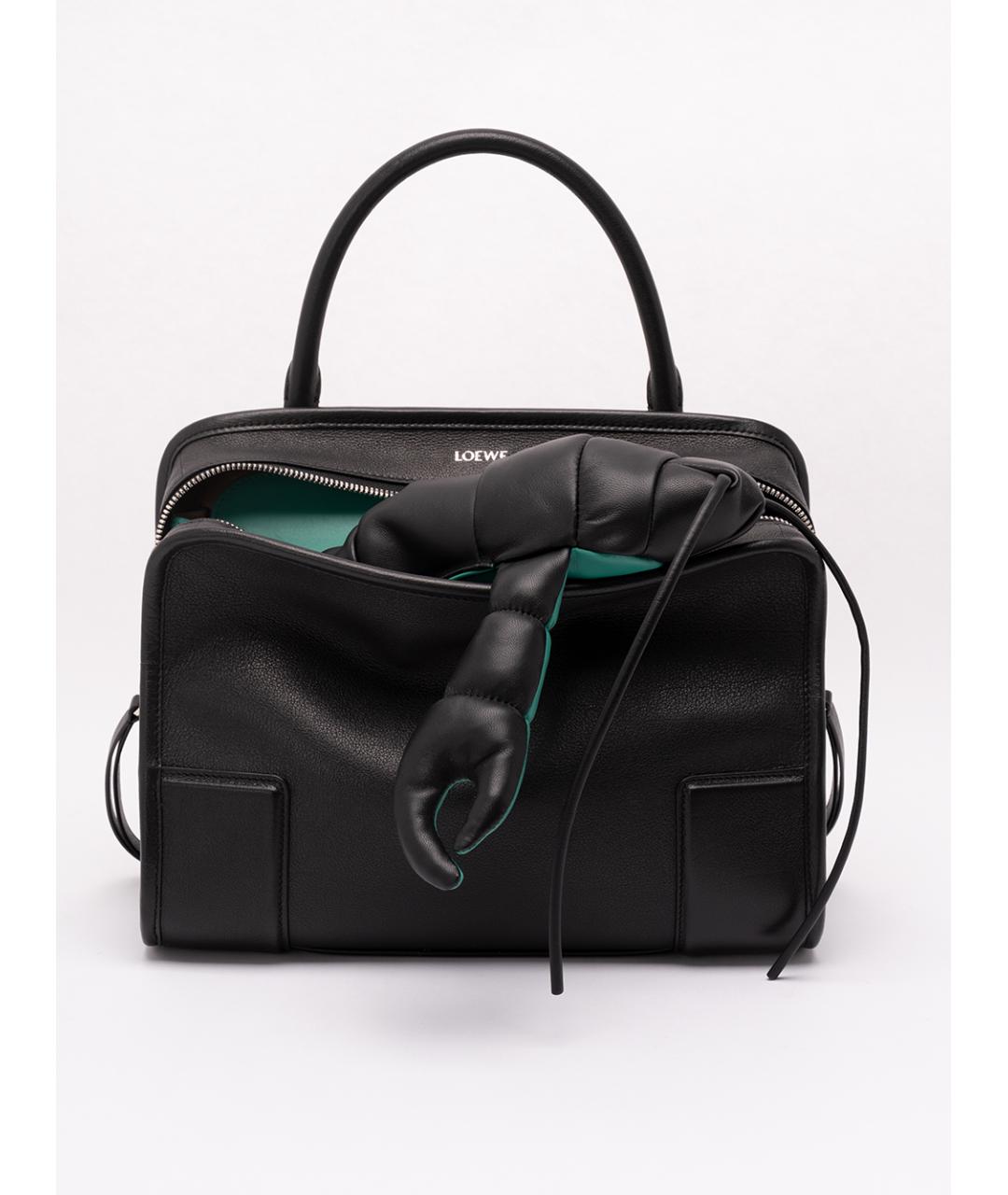LOEWE Черная кожаная сумка тоут, фото 5