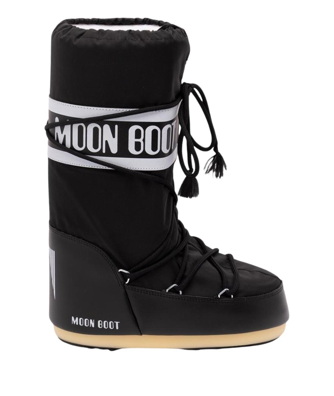 MOON BOOT Черные синтетические сапоги, фото 1