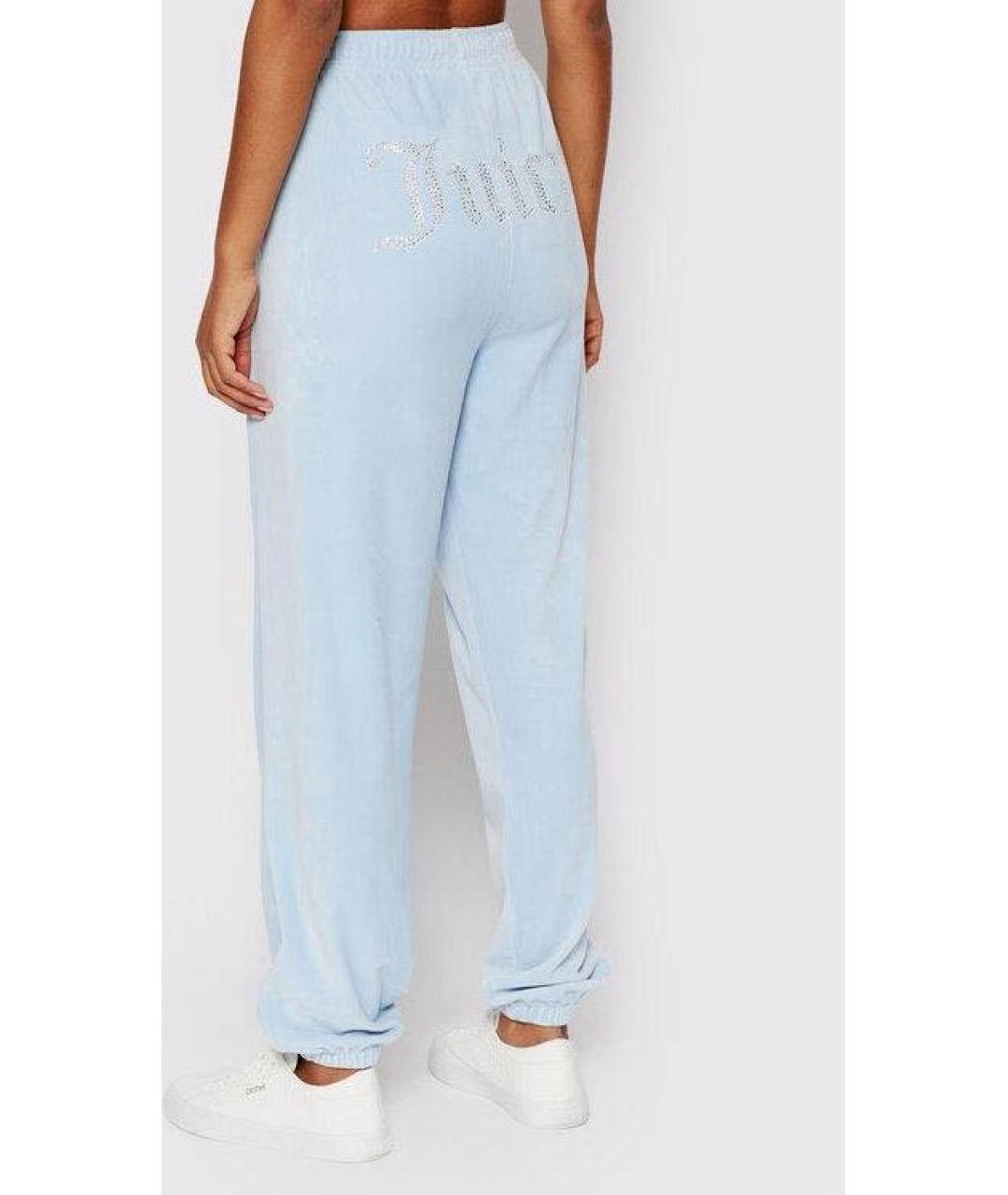 JUICY COUTURE Голубые велюровые спортивные брюки и шорты, фото 5