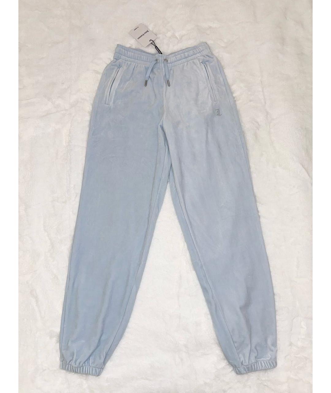 JUICY COUTURE Голубые велюровые спортивные брюки и шорты, фото 2