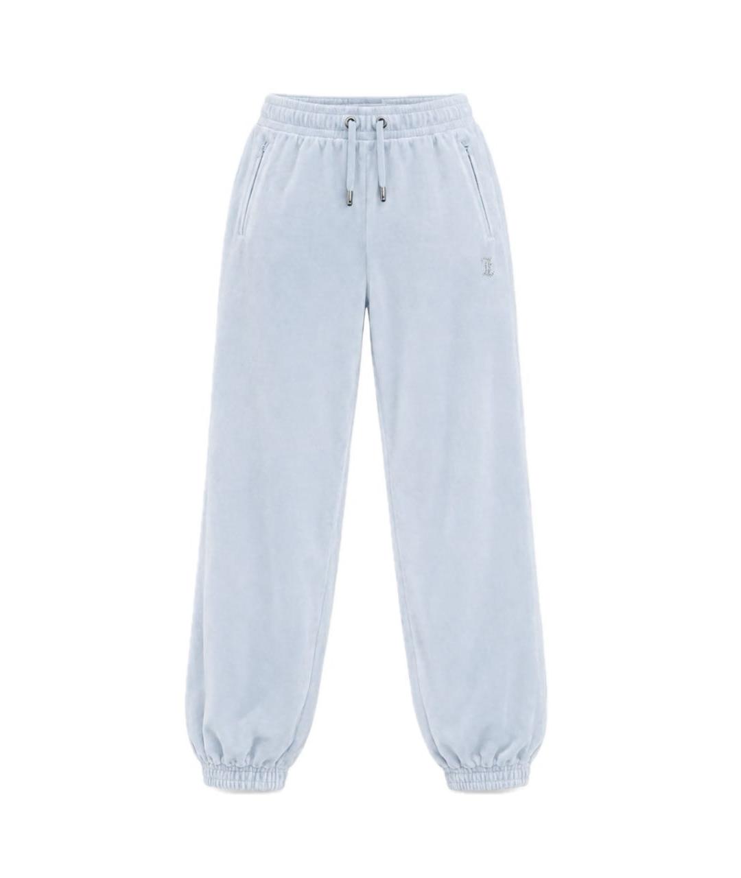 JUICY COUTURE Голубые велюровые спортивные брюки и шорты, фото 6