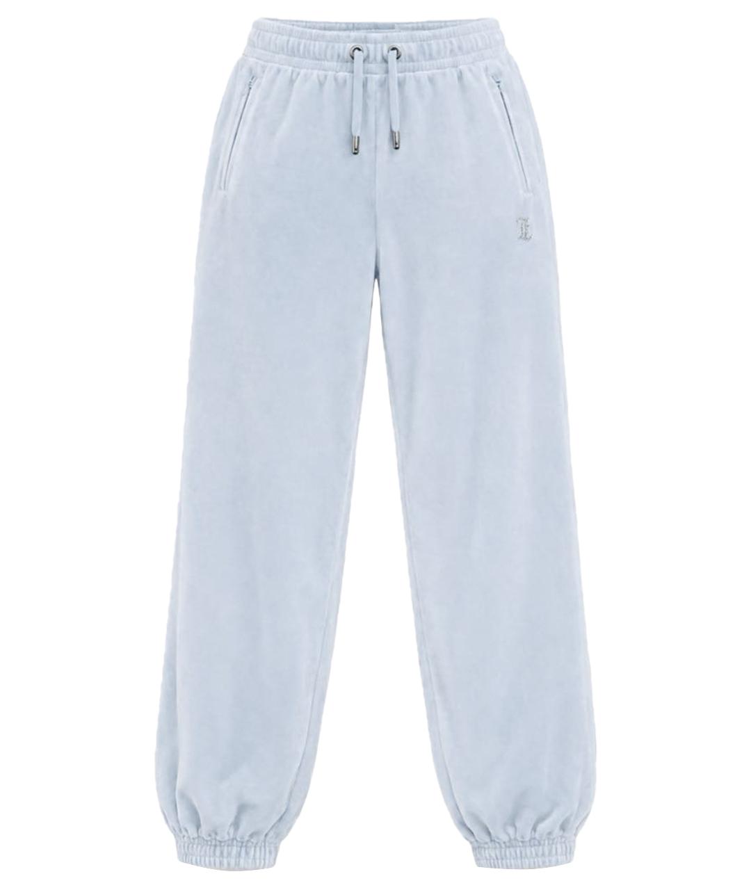 JUICY COUTURE Голубые велюровые спортивные брюки и шорты, фото 1