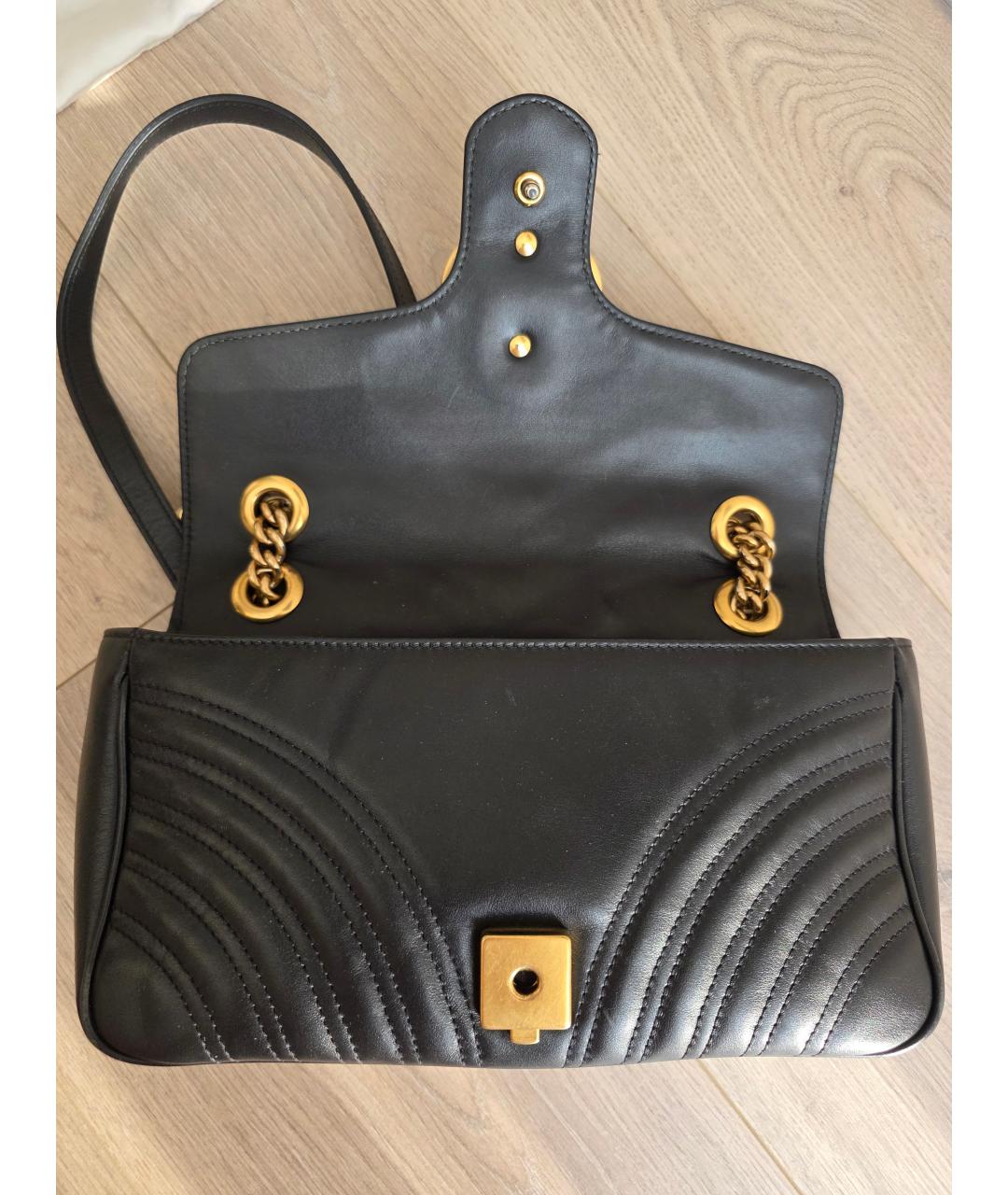 GUCCI Черная кожаная сумка через плечо, фото 4