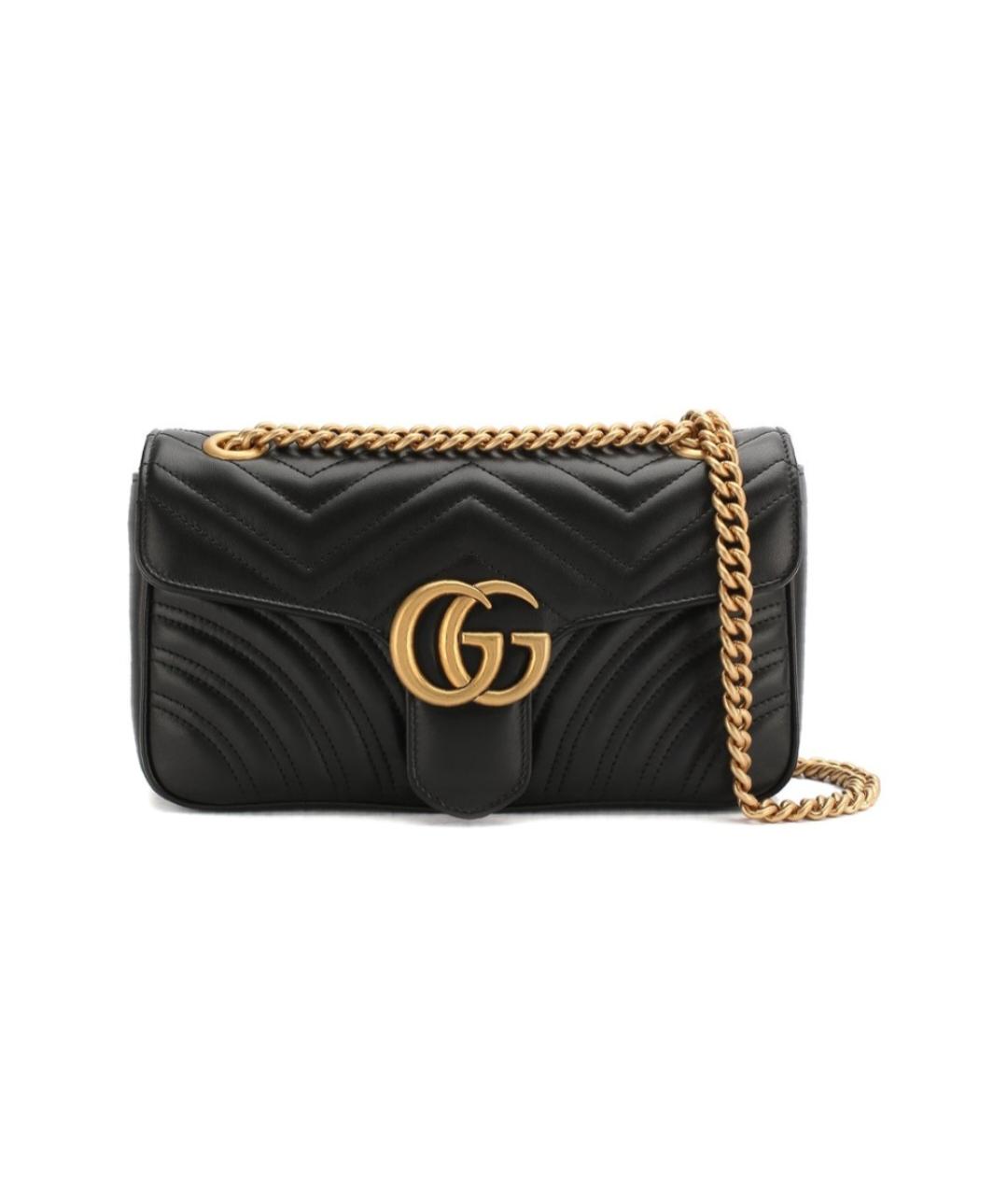 GUCCI Черная кожаная сумка через плечо, фото 10