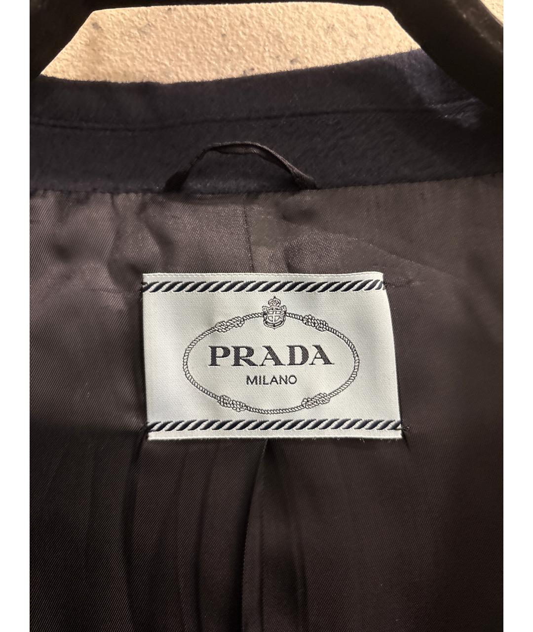 PRADA Синее шерстяное пальто, фото 3