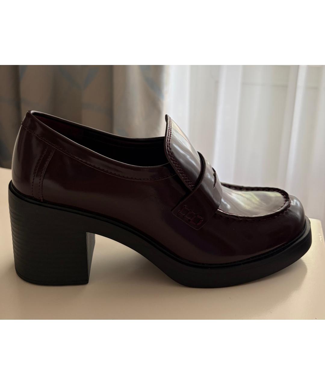 TORY BURCH Бордовые кожаные туфли, фото 10