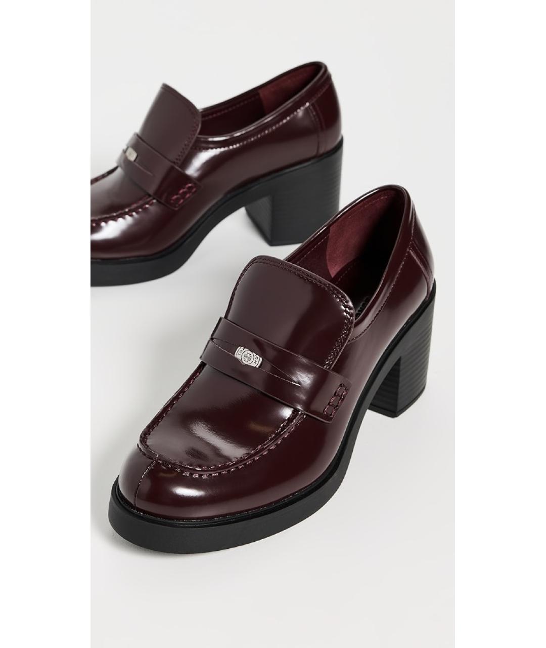 TORY BURCH Бордовые кожаные туфли, фото 3