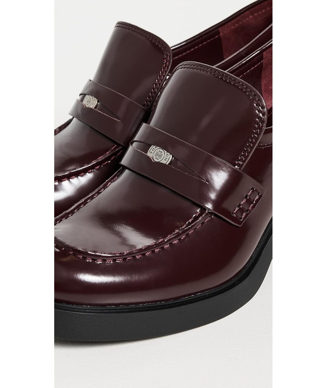 TORY BURCH Бордовые кожаные туфли, фото 6