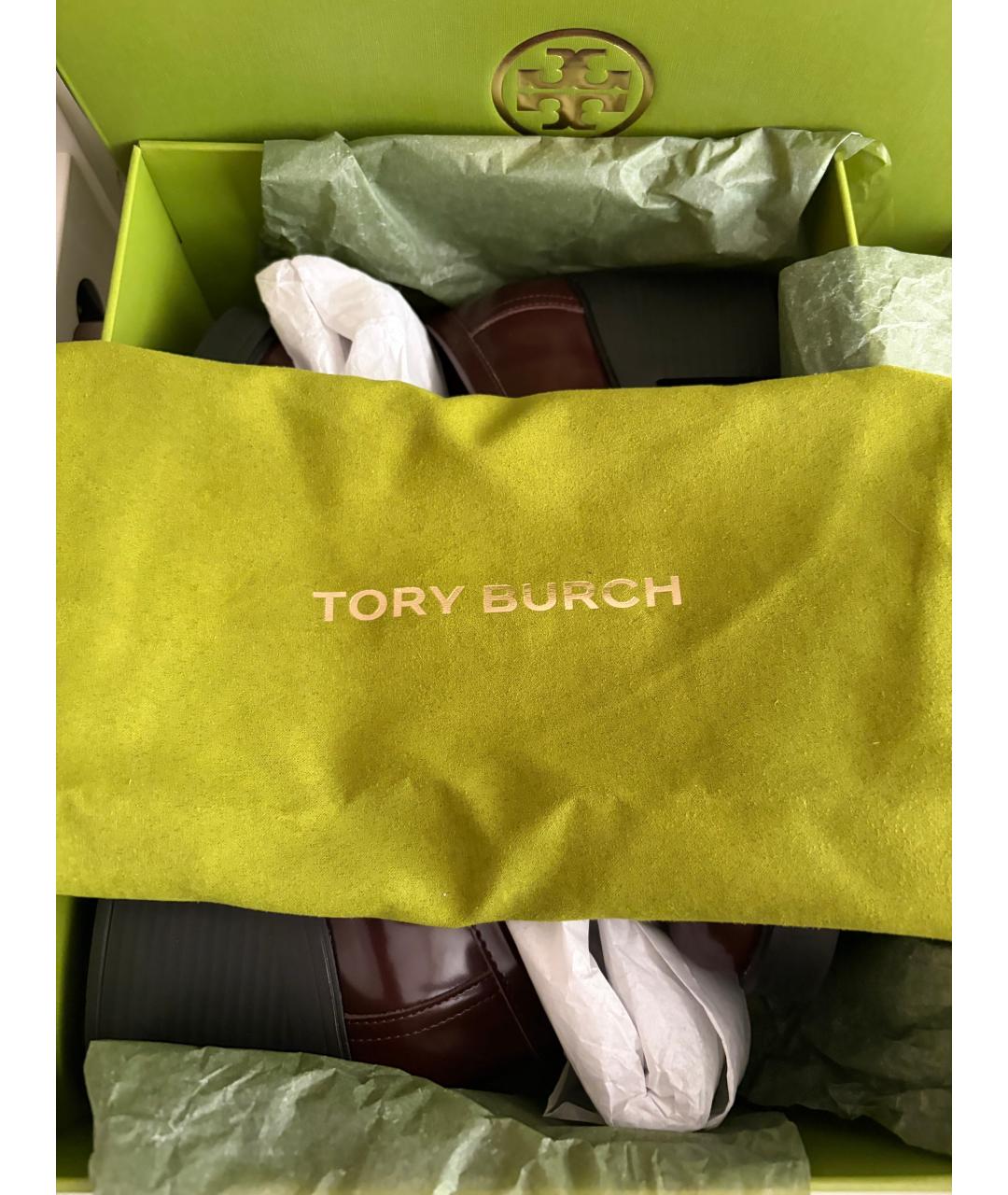 TORY BURCH Бордовые кожаные туфли, фото 8