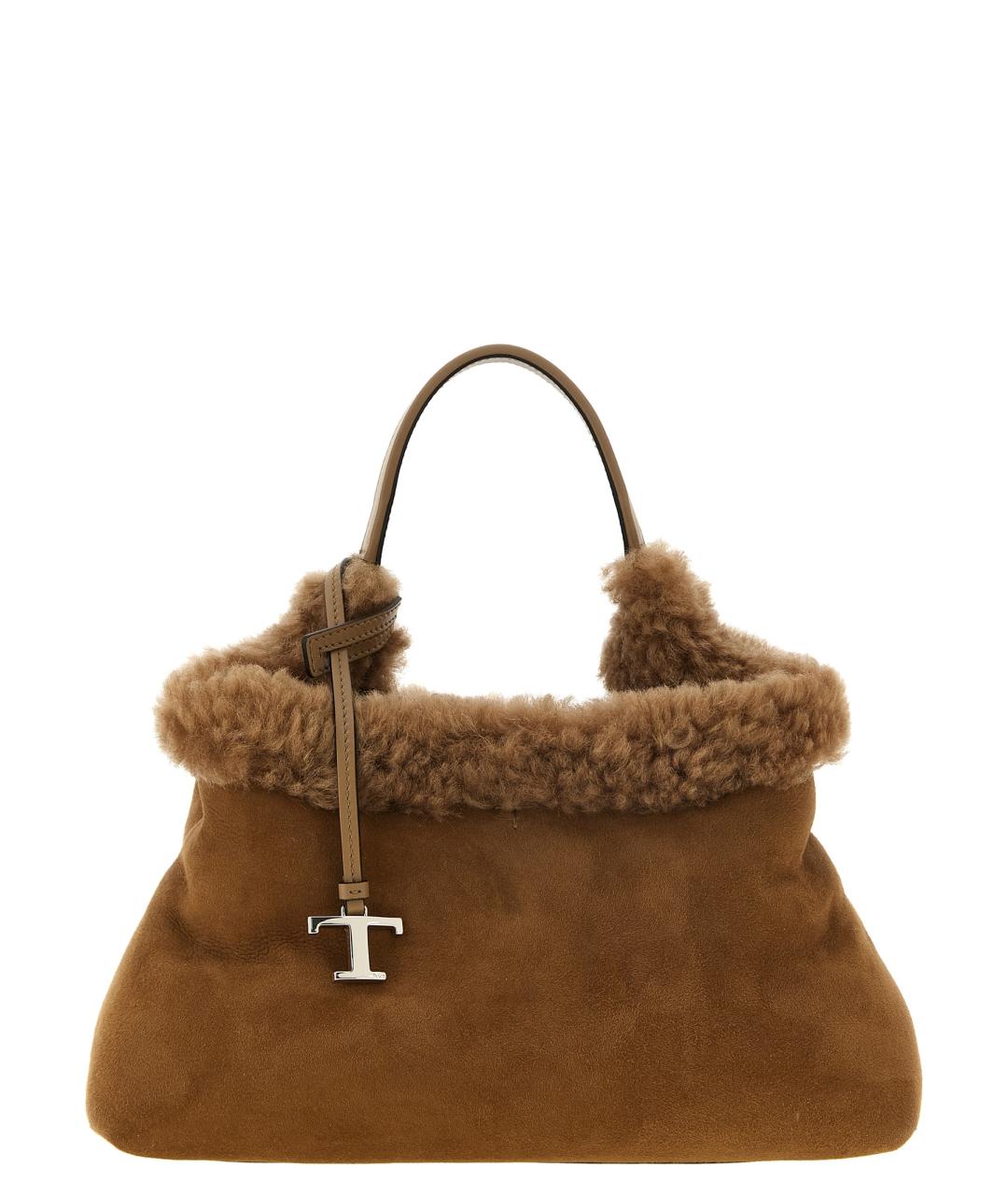 TOD'S Коричневая кожаная сумка тоут, фото 1