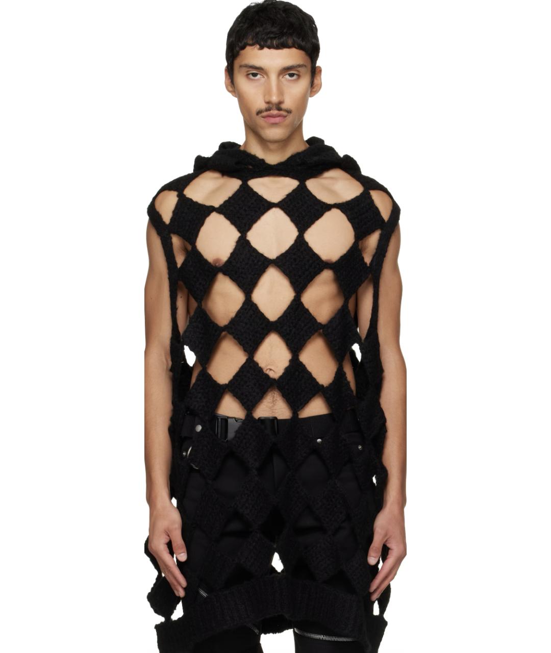 RICK OWENS Черная кашемировая майка, фото 5