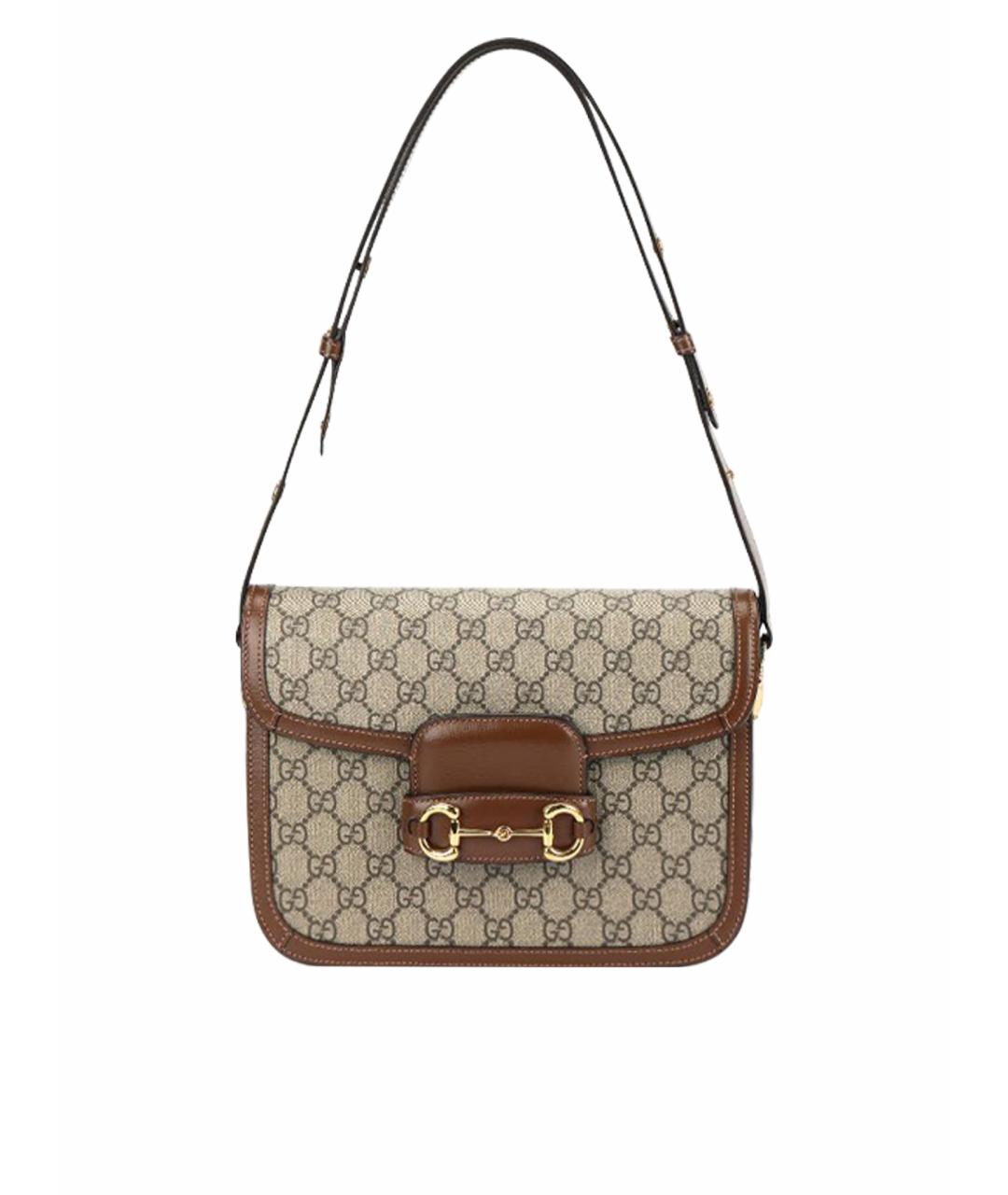 GUCCI Коричневая кожаная сумка через плечо, фото 1