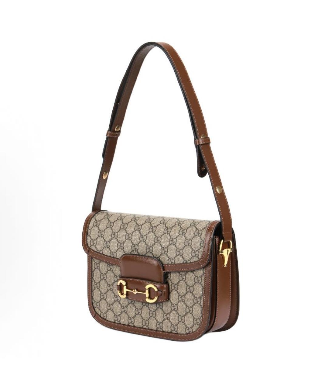 GUCCI Коричневая кожаная сумка через плечо, фото 2