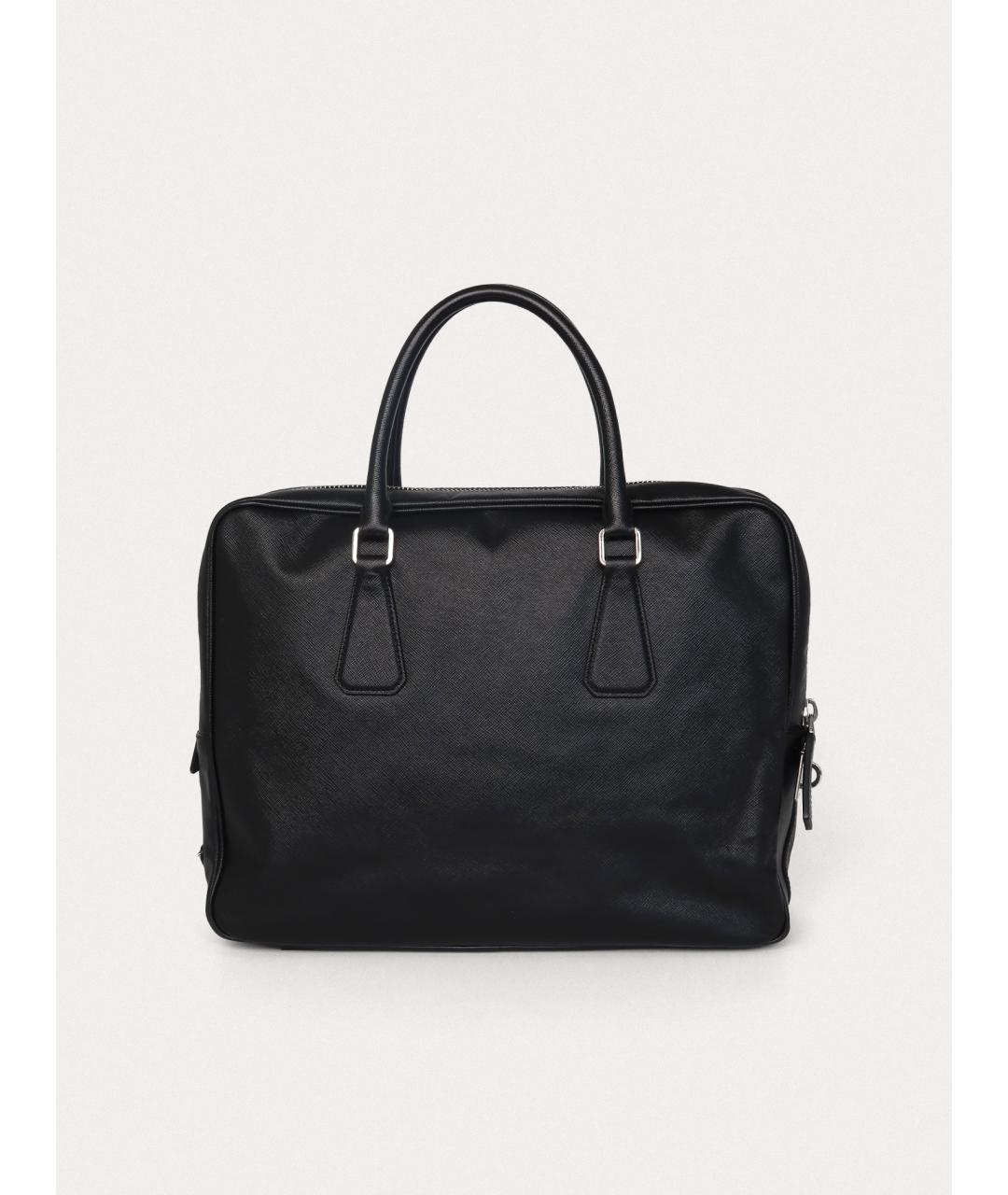 PRADA Черный кожаный портфель, фото 3