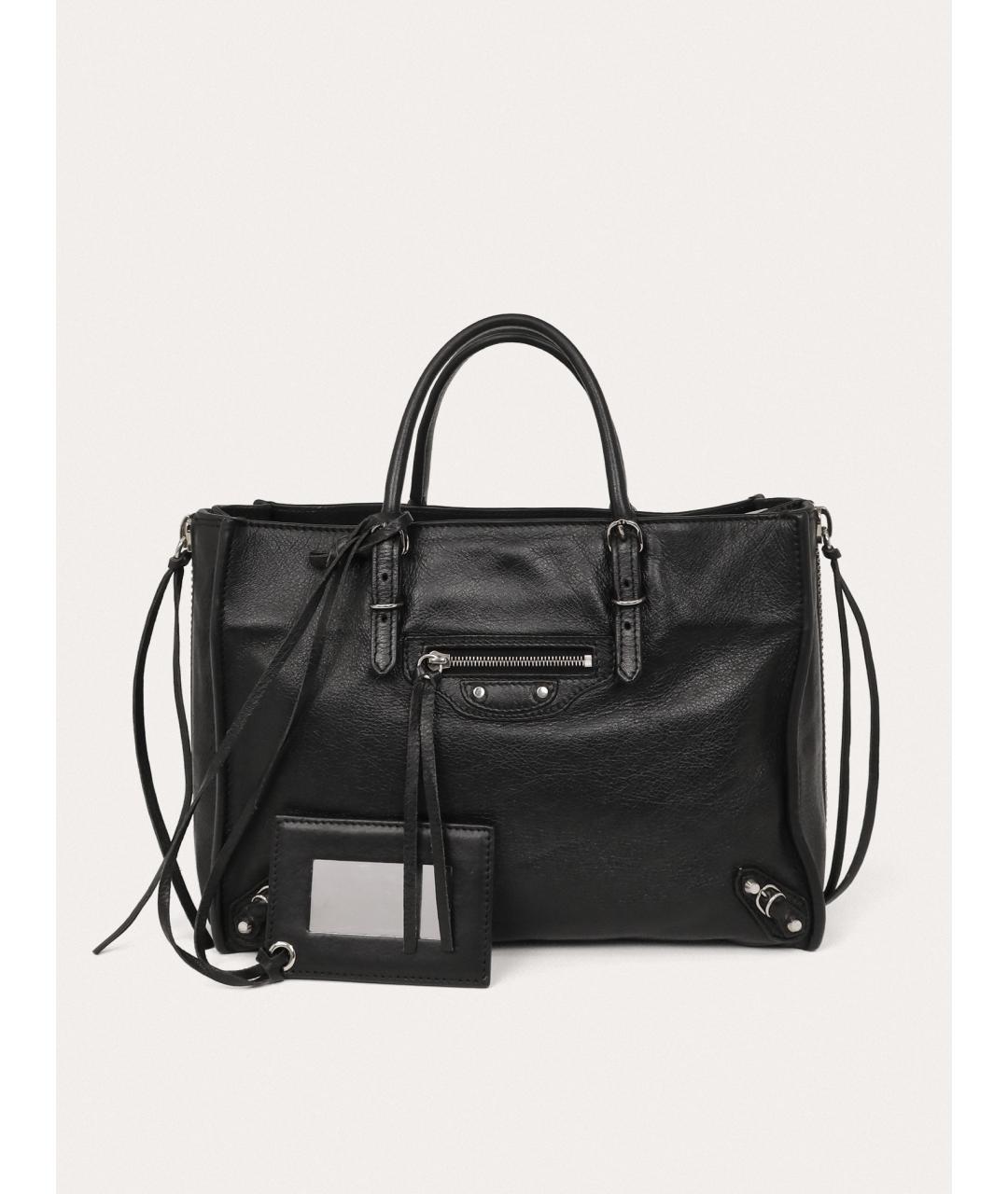 BALENCIAGA Черная кожаная сумка с короткими ручками, фото 9