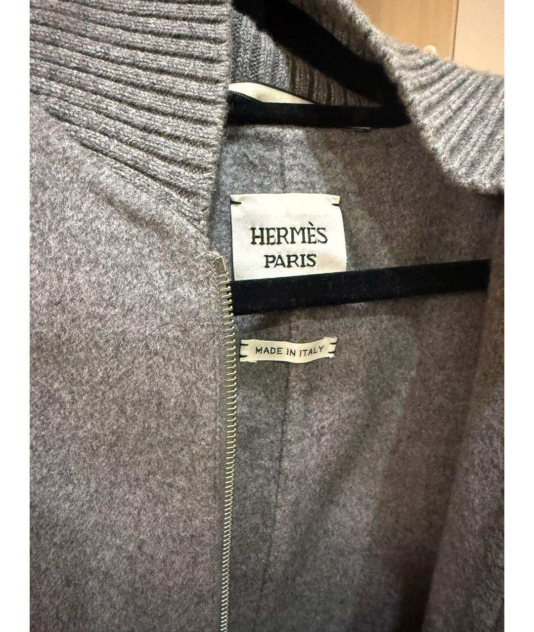 HERMES Серый кашемировый жилет, фото 3