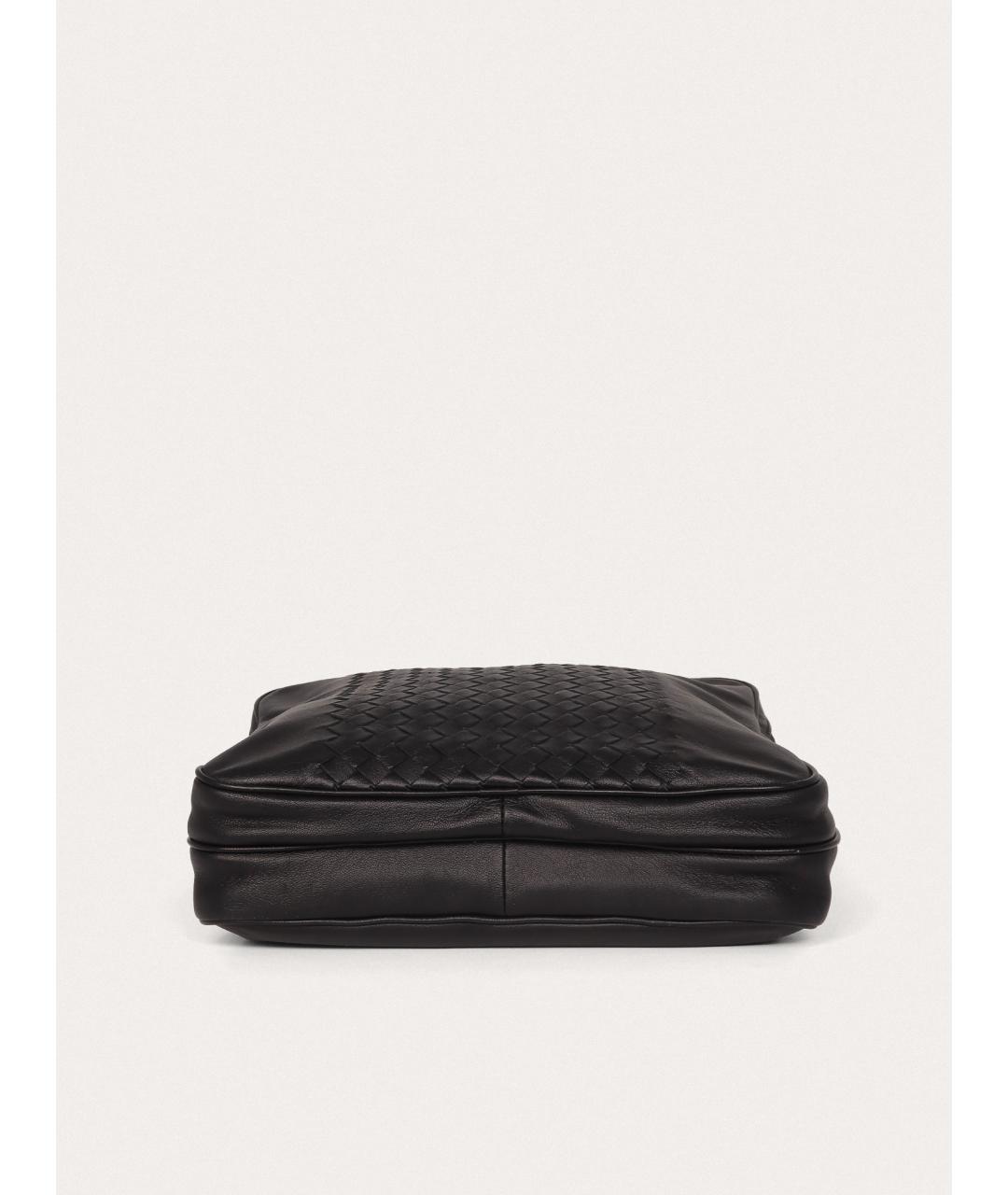 BOTTEGA VENETA Черная кожаная сумка на плечо, фото 4
