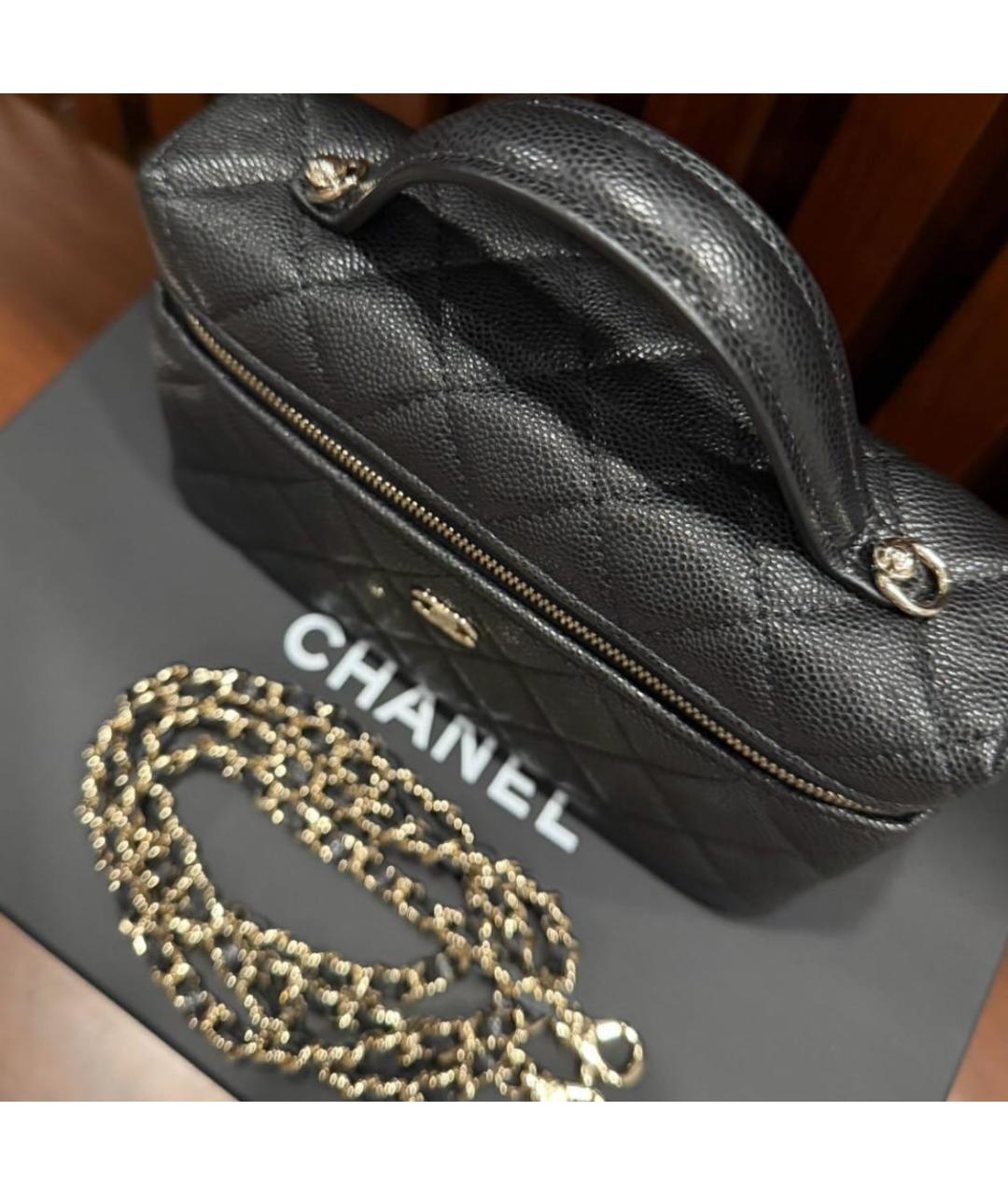 CHANEL Черная кожаная сумка через плечо, фото 5