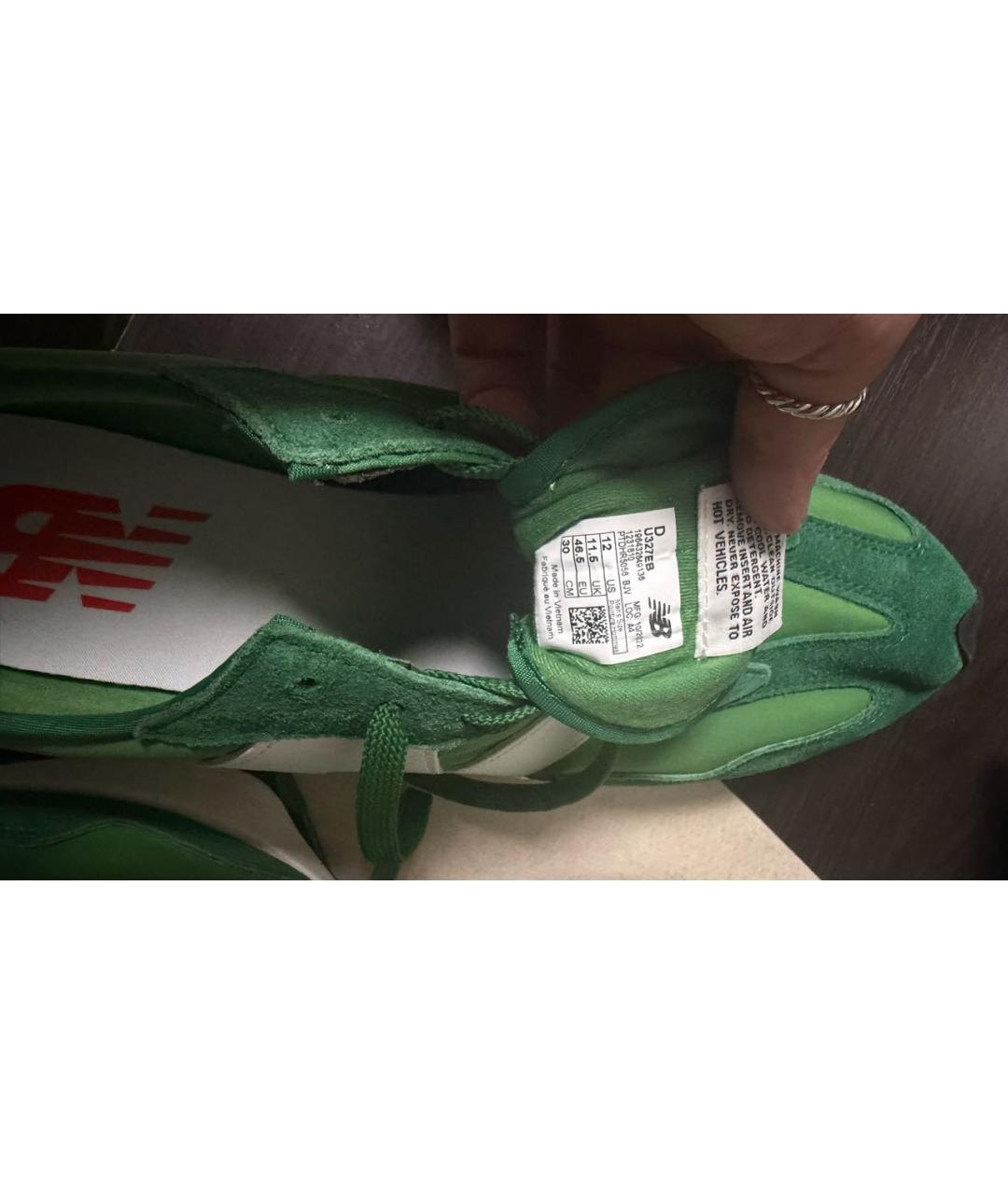 NEW BALANCE Зеленые замшевые низкие кроссовки / кеды, фото 4