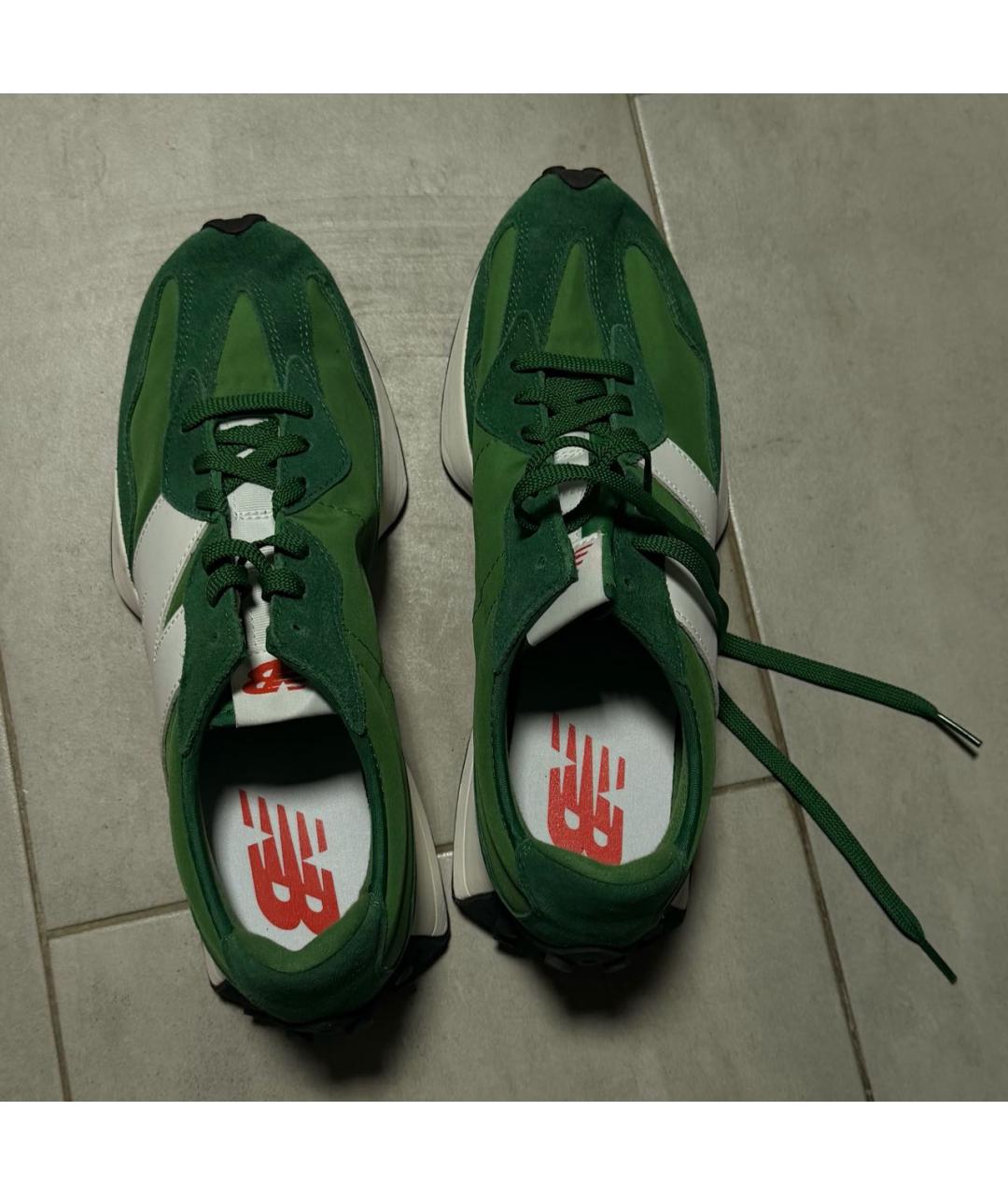 NEW BALANCE Зеленые замшевые низкие кроссовки / кеды, фото 2