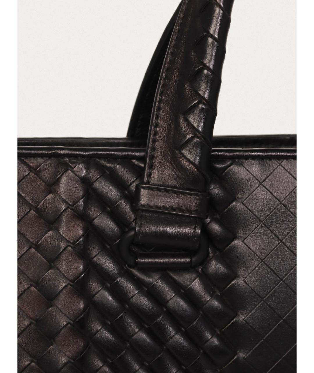 BOTTEGA VENETA Черный кожаный портфель, фото 5