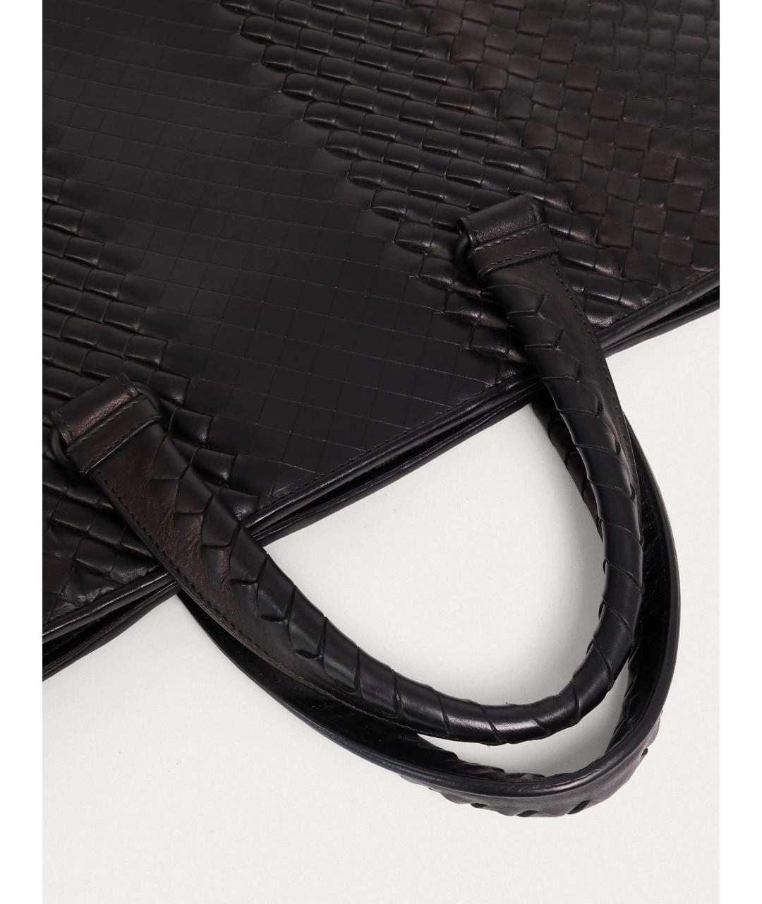 BOTTEGA VENETA Черный кожаный портфель, фото 7