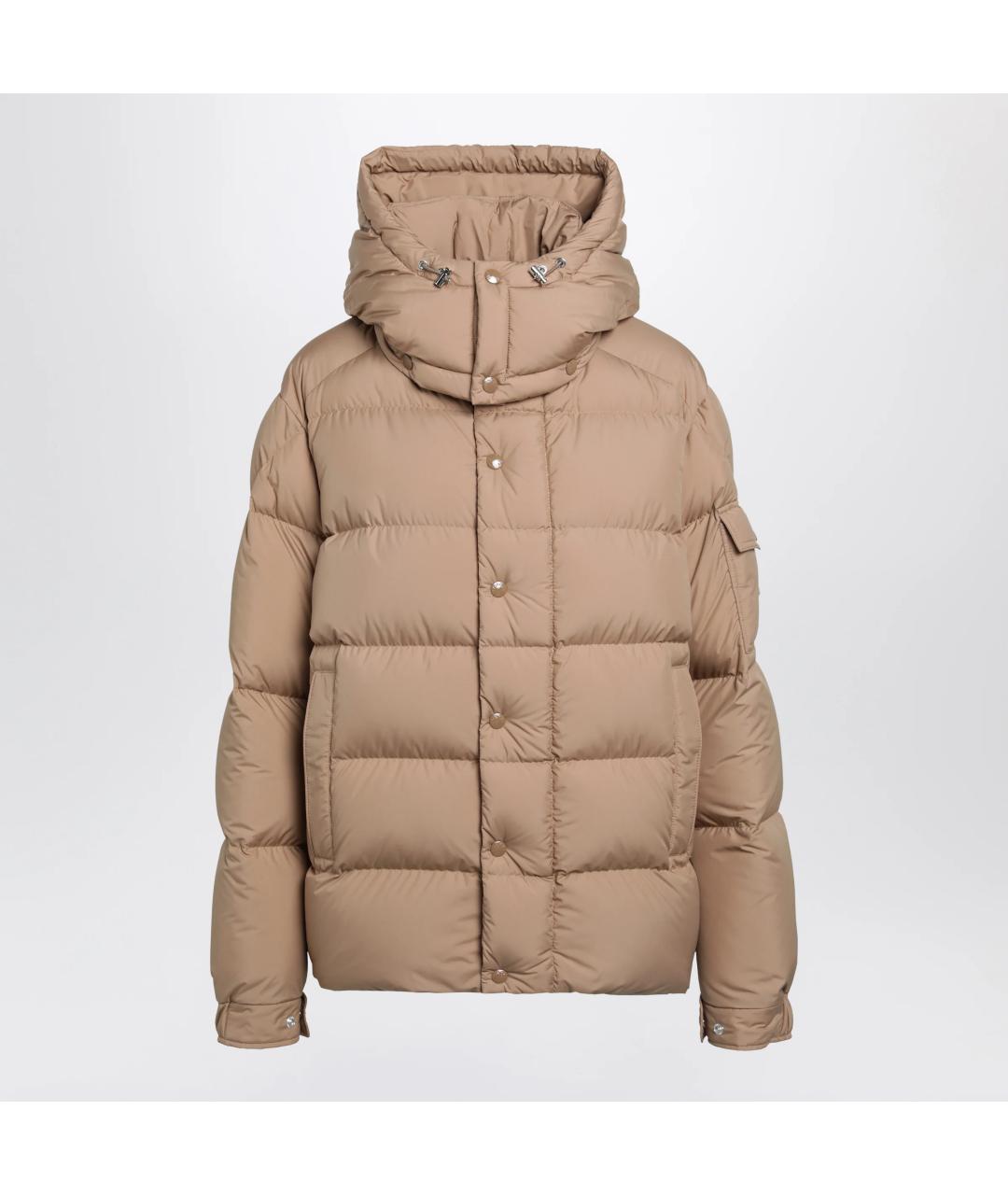MONCLER Бежевый полиамидовый пуховик, фото 3