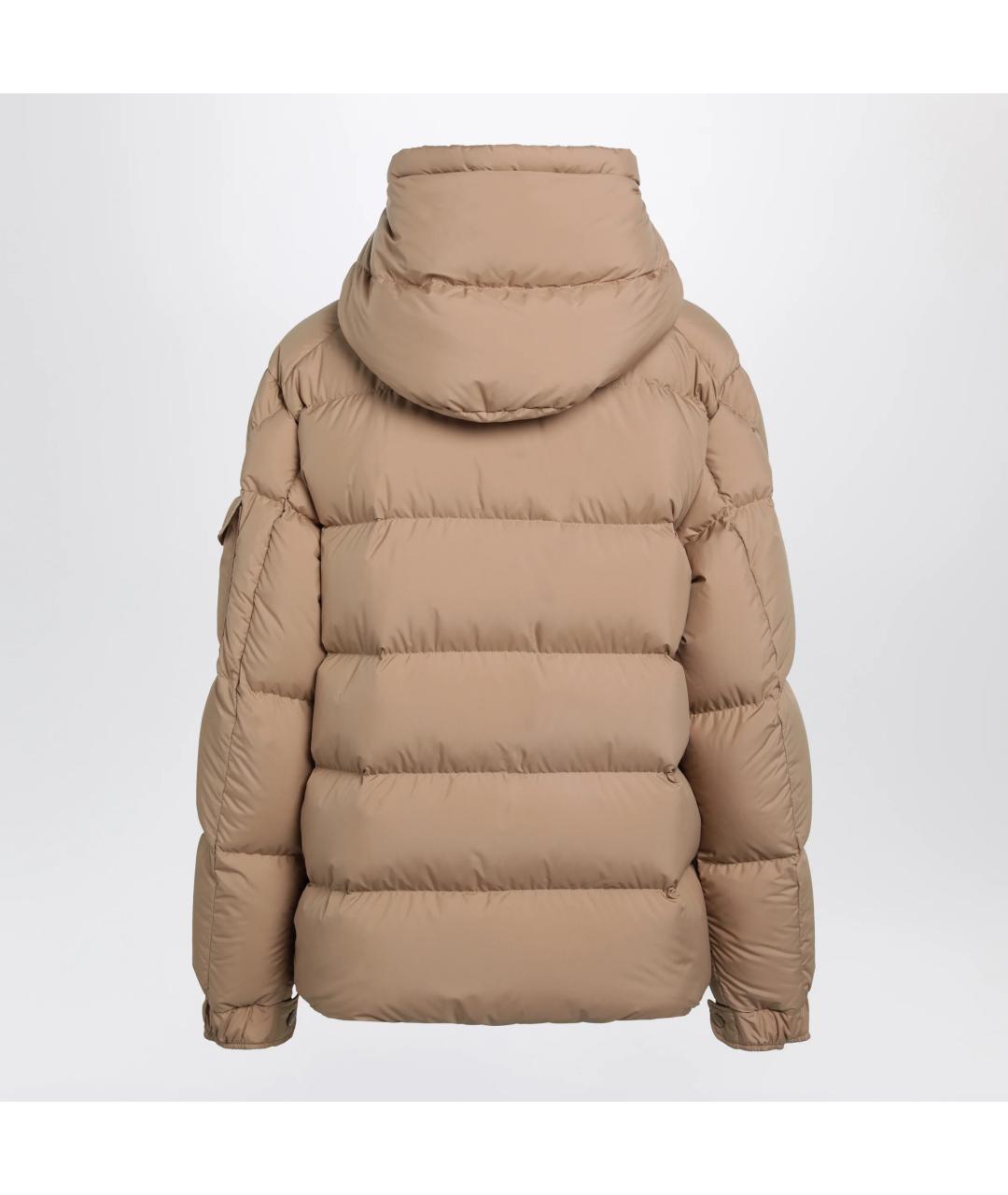 MONCLER Бежевый полиамидовый пуховик, фото 2