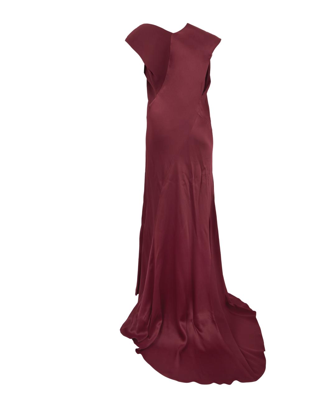 ALBERTA FERRETTI Бордовое вискозное вечернее платье, фото 2