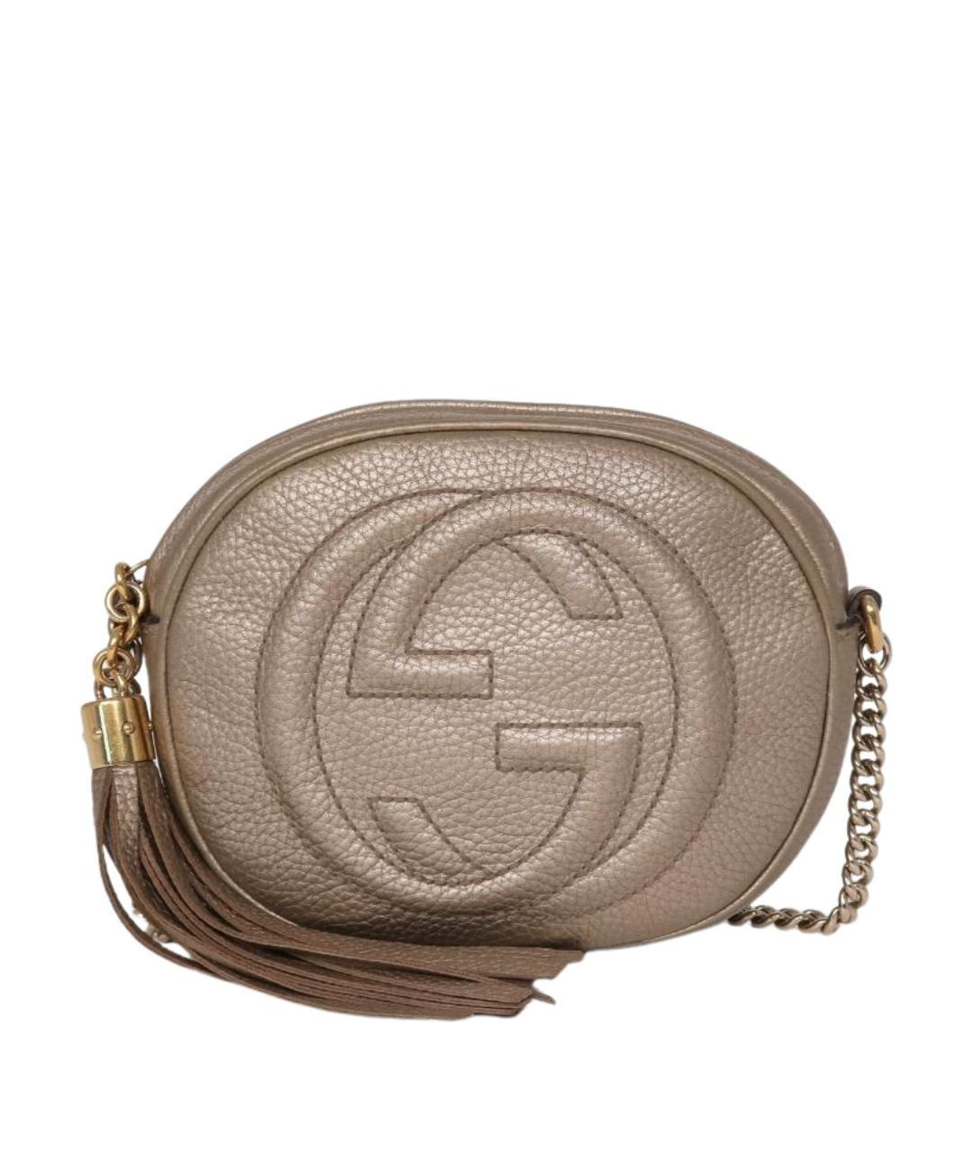 GUCCI Серая кожаная сумка через плечо, фото 1