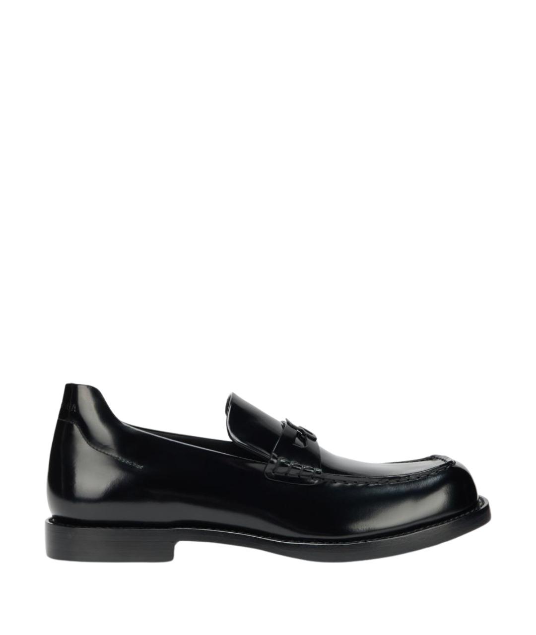 BALENCIAGA Черные кожаные лоферы, фото 1