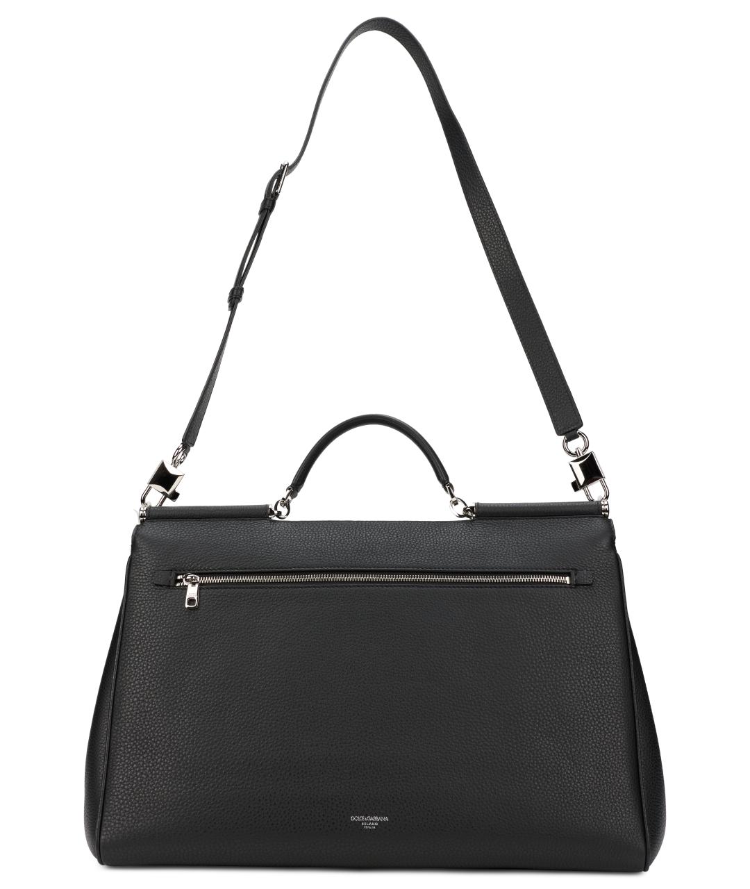 DOLCE&GABBANA Черный кожаный портфель, фото 3