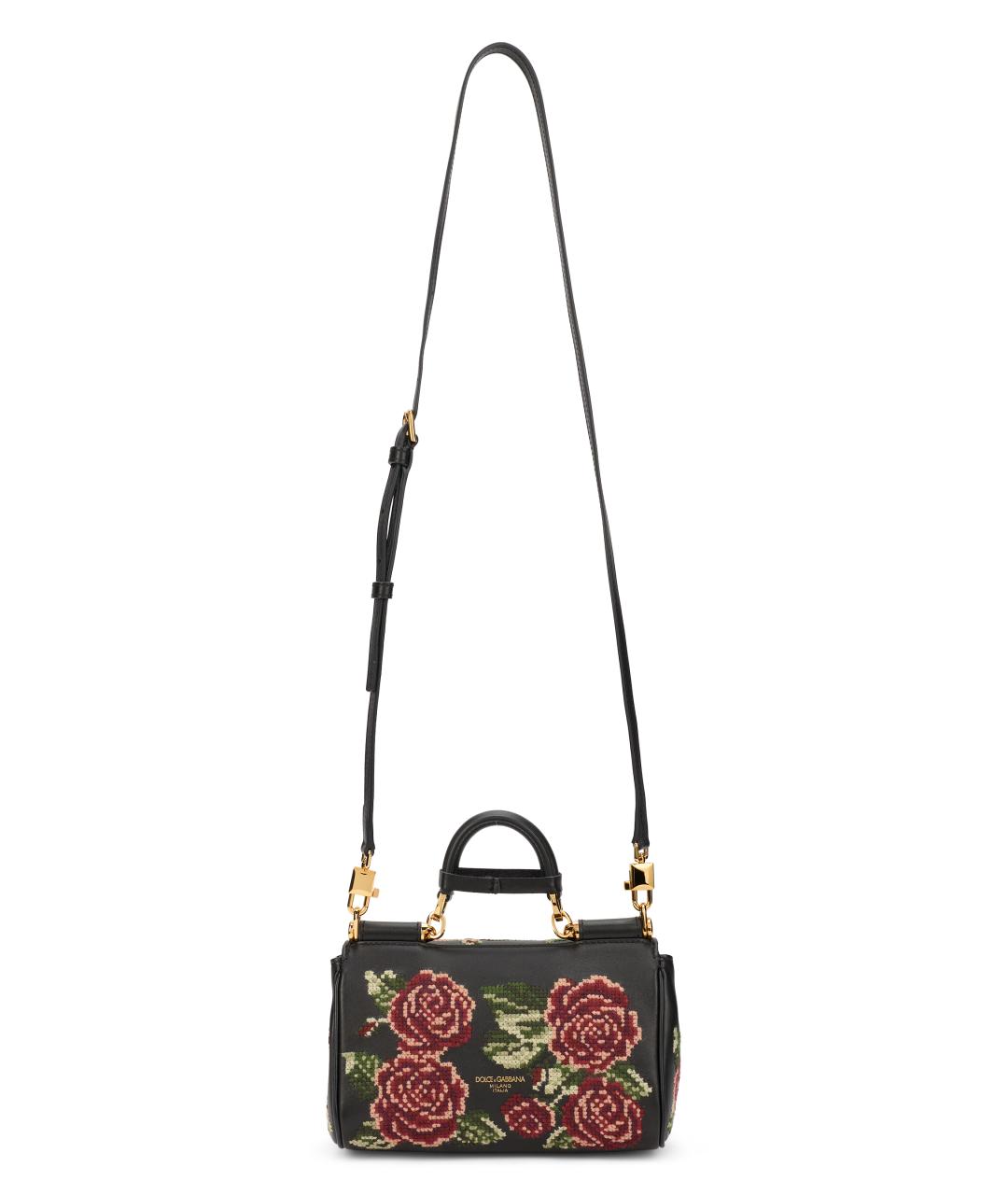 DOLCE&GABBANA Черная кожаная сумка тоут, фото 3