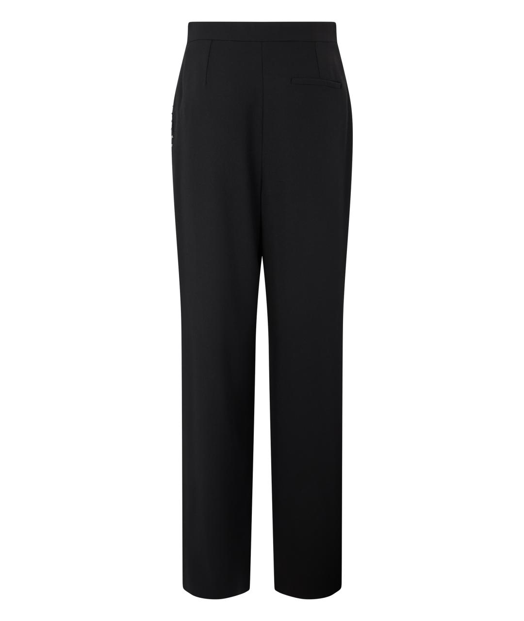 EMPORIO ARMANI Черные полиэстеровые прямые брюки, фото 2