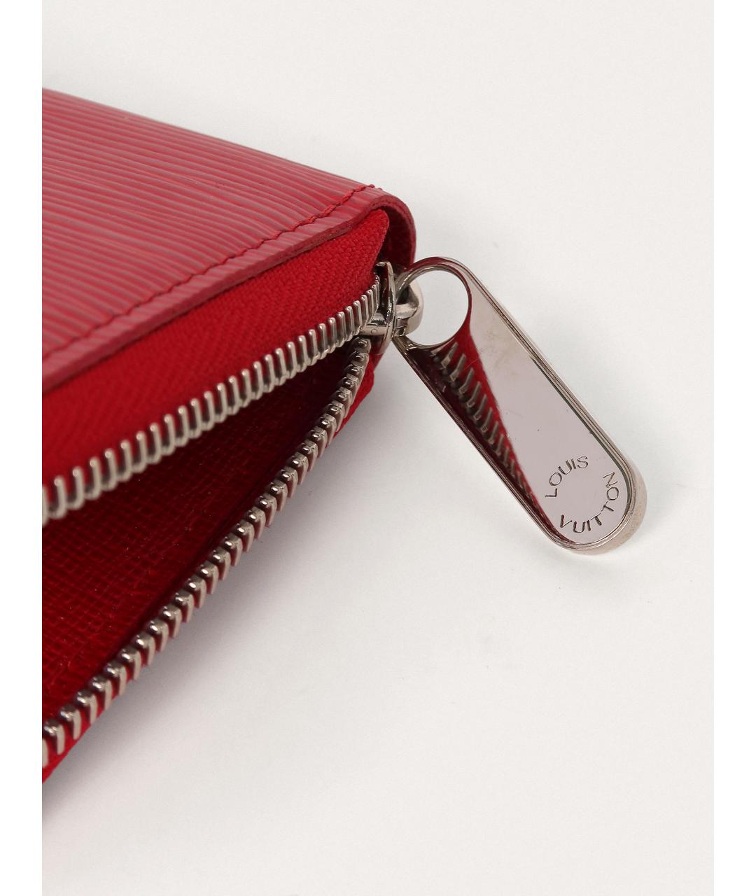 LOUIS VUITTON Красный кожаный кошелек, фото 5