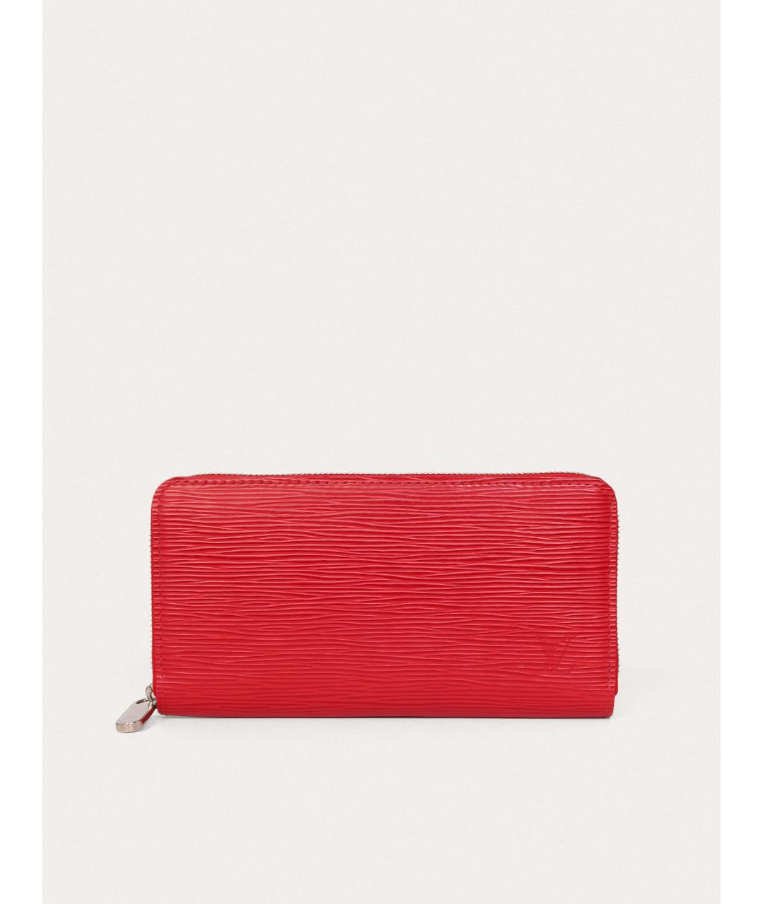 LOUIS VUITTON Красный кожаный кошелек, фото 9