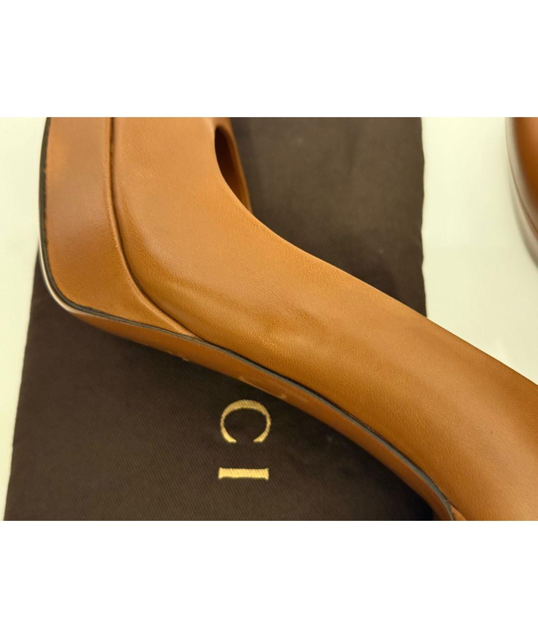 GUCCI Коричневые кожаные туфли, фото 8