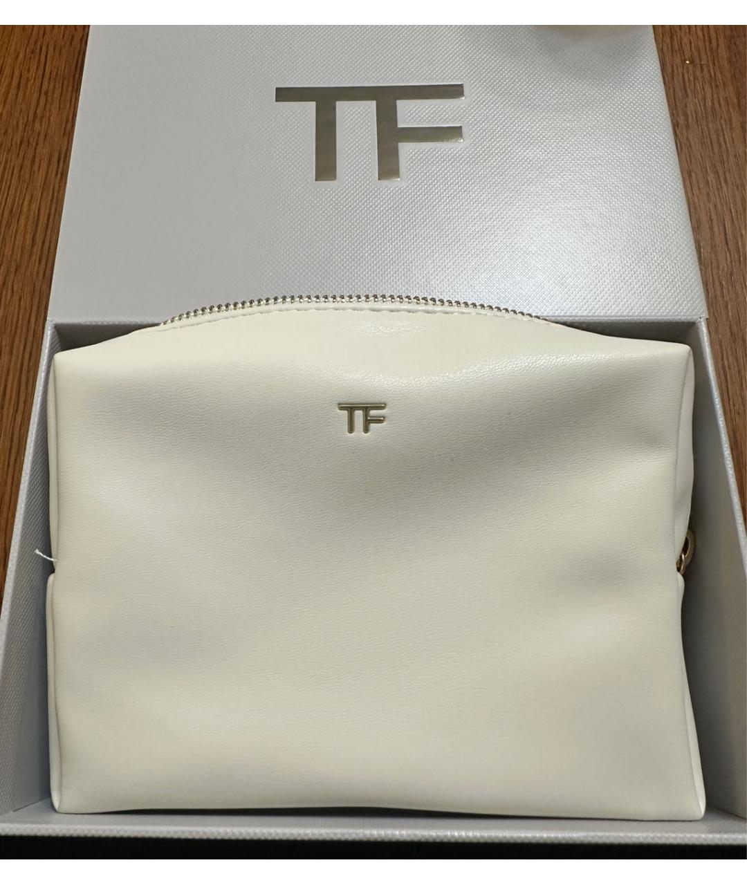 TOM FORD Бежевая нейлоновая косметичка, фото 5