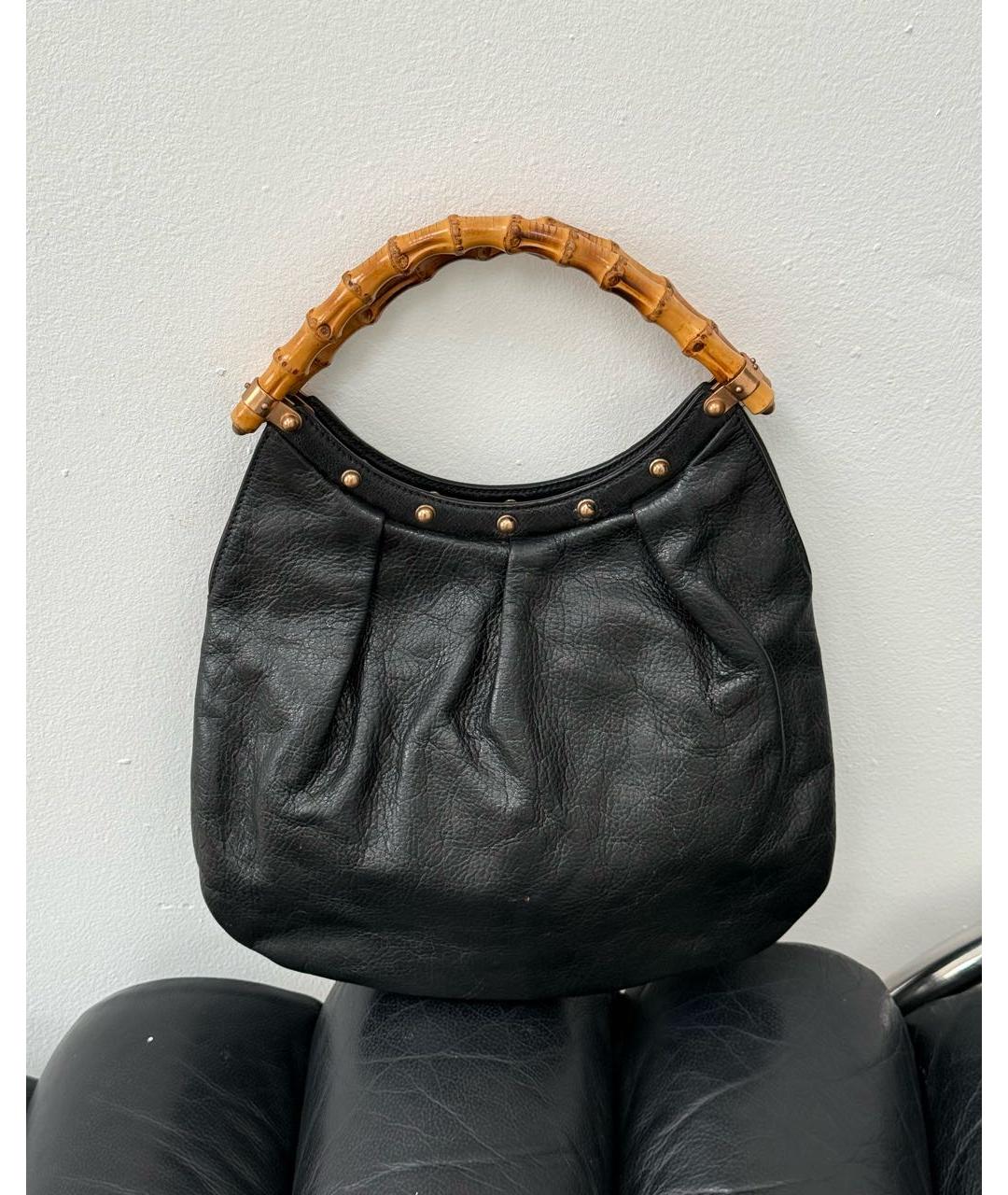 GUCCI Черная кожаная сумка с короткими ручками, фото 8