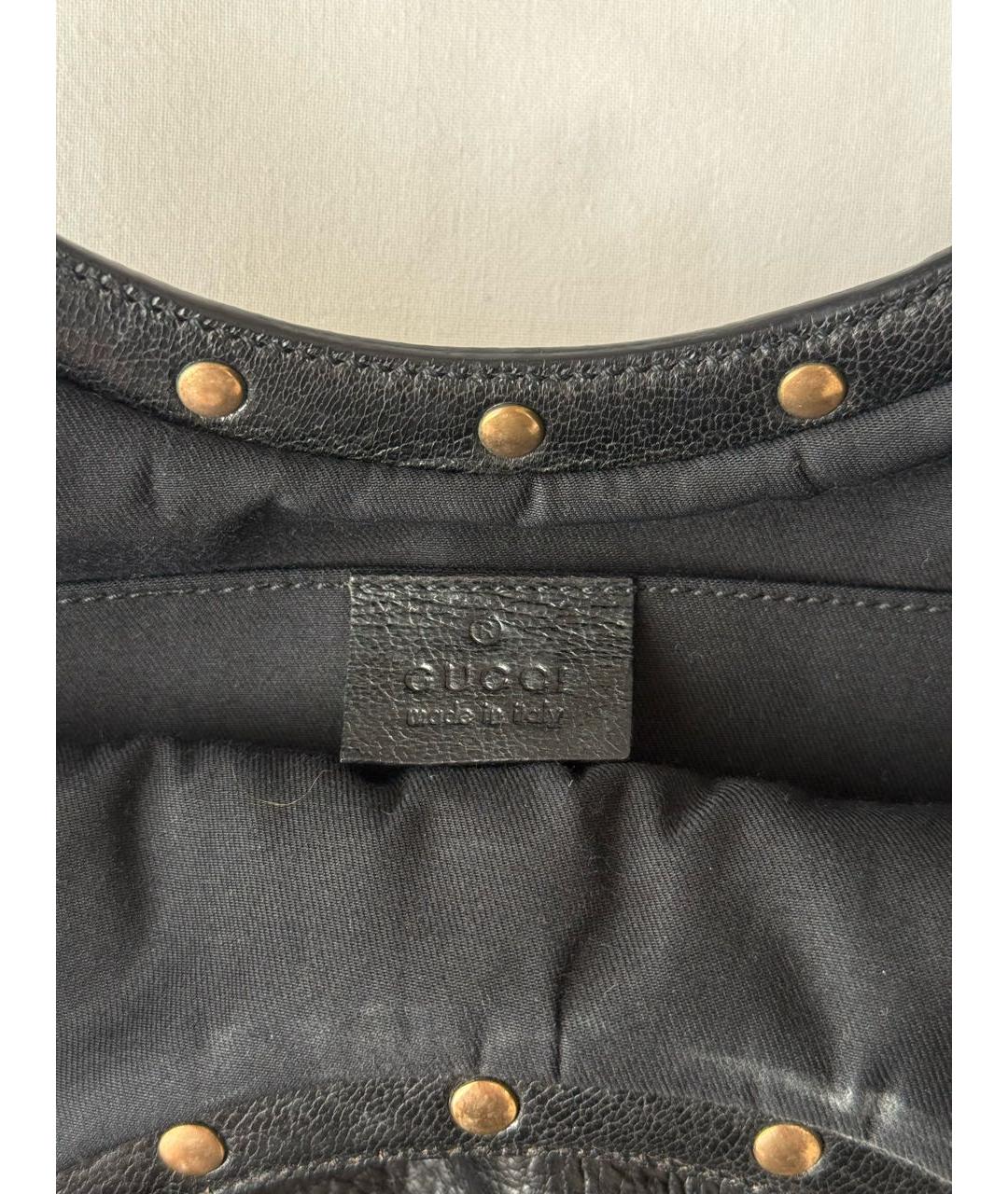 GUCCI Черная кожаная сумка с короткими ручками, фото 5