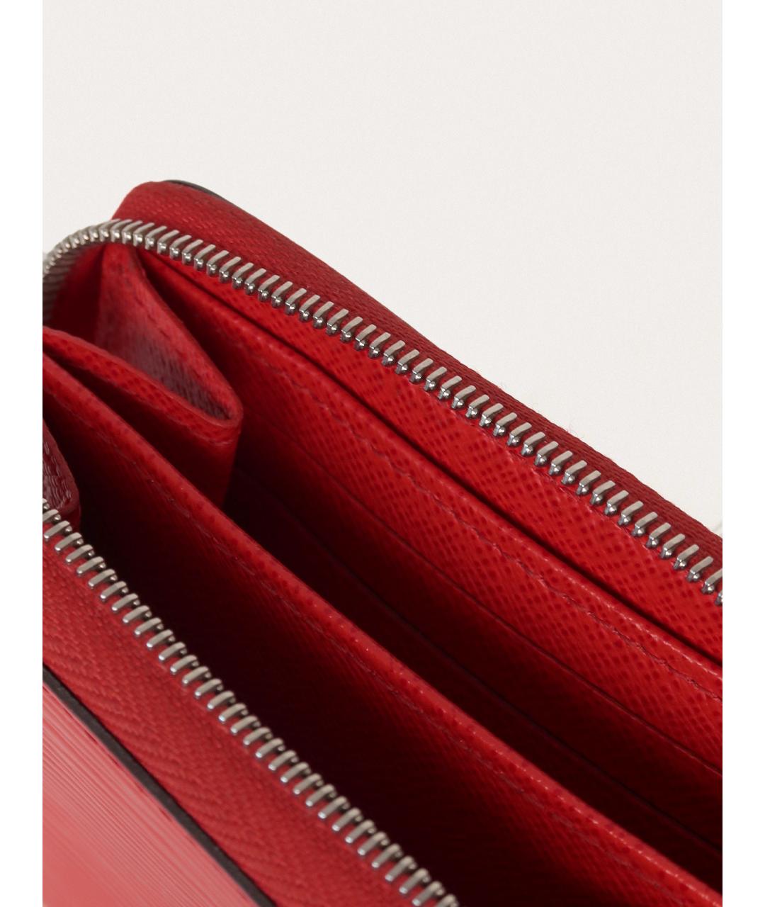 LOUIS VUITTON Красный кожаный кошелек, фото 6