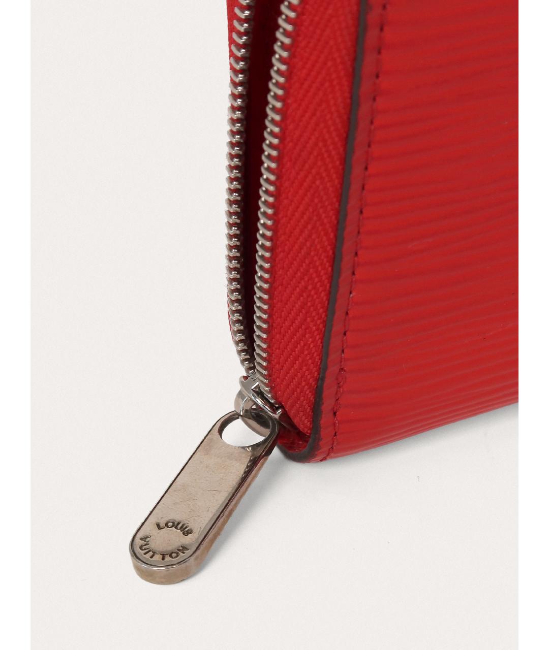 LOUIS VUITTON Красный кожаный кошелек, фото 5