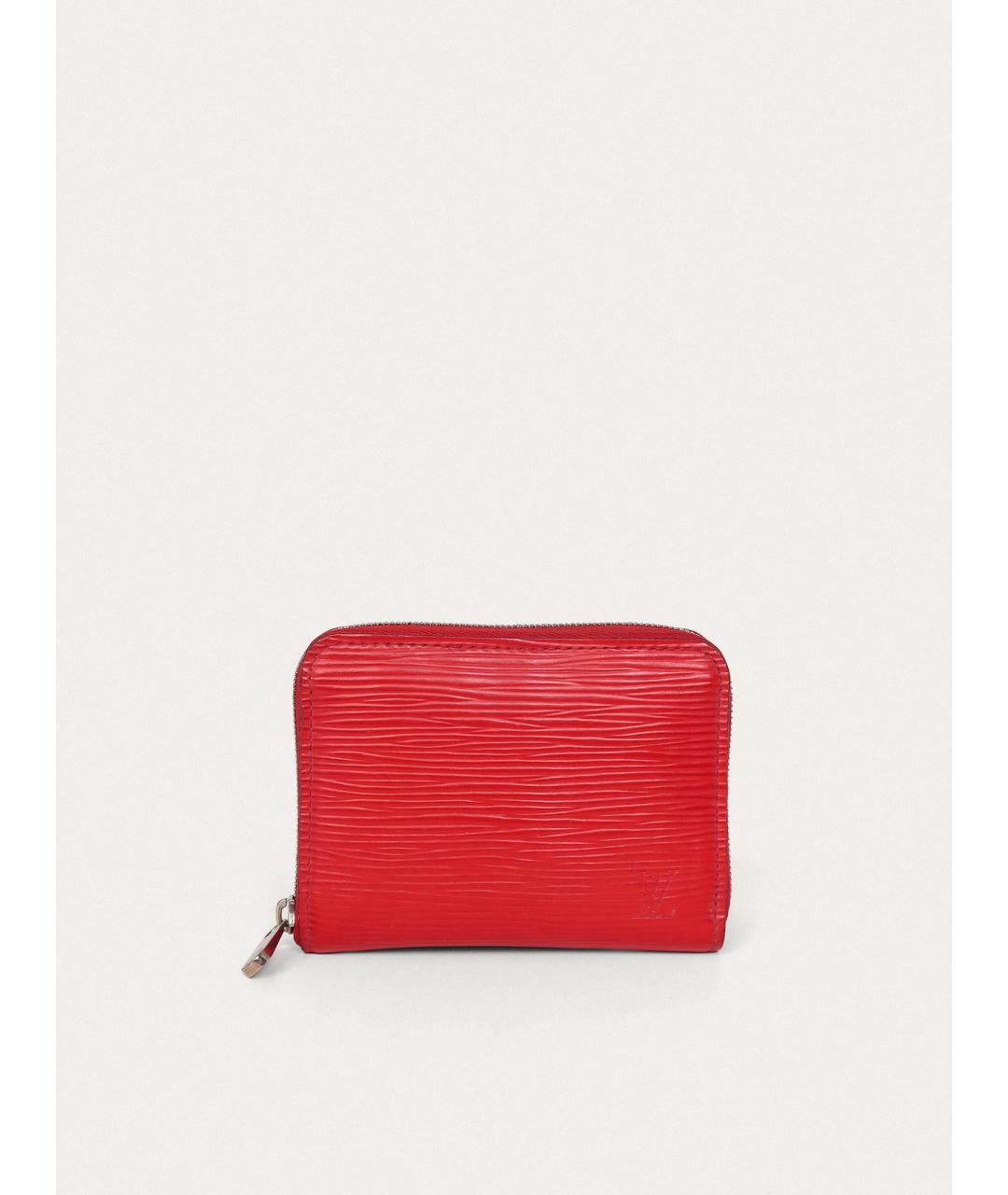 LOUIS VUITTON Красный кожаный кошелек, фото 8