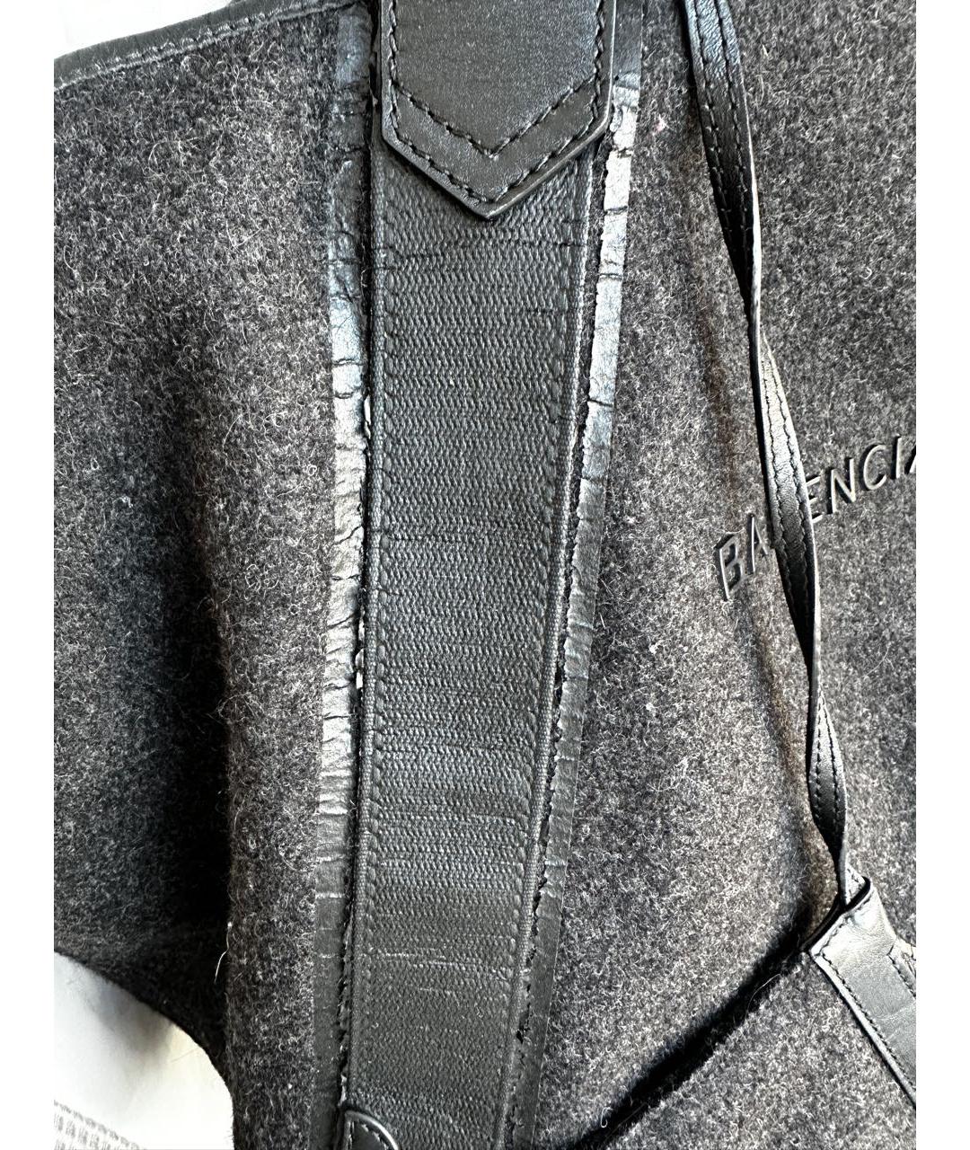 BALENCIAGA Серая шерстяная сумка с короткими ручками, фото 3