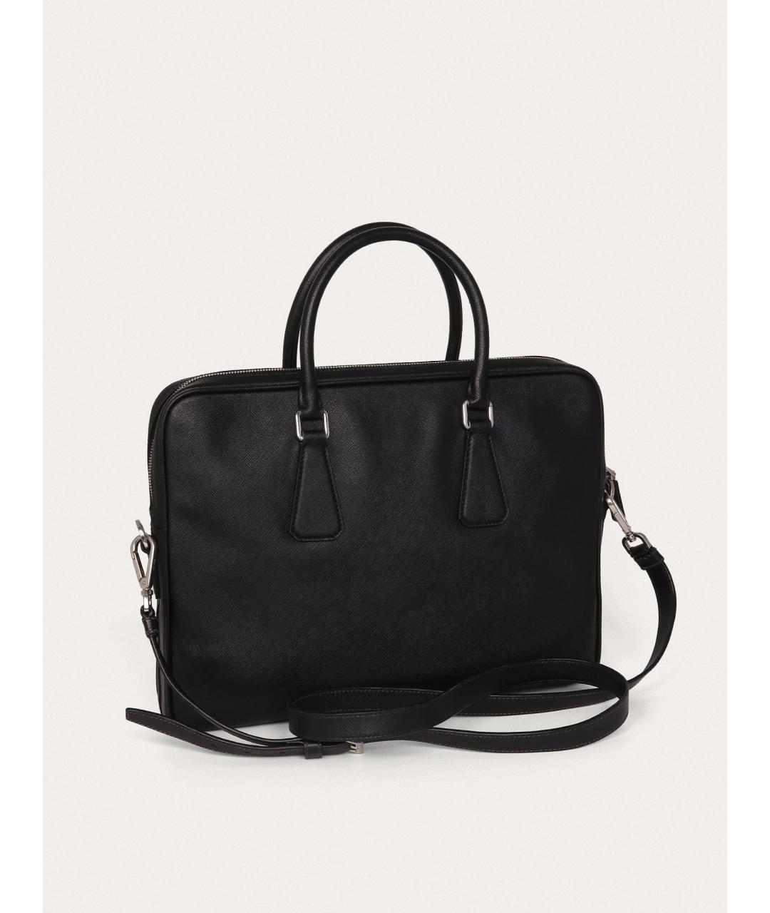 PRADA Черный кожаный портфель, фото 3