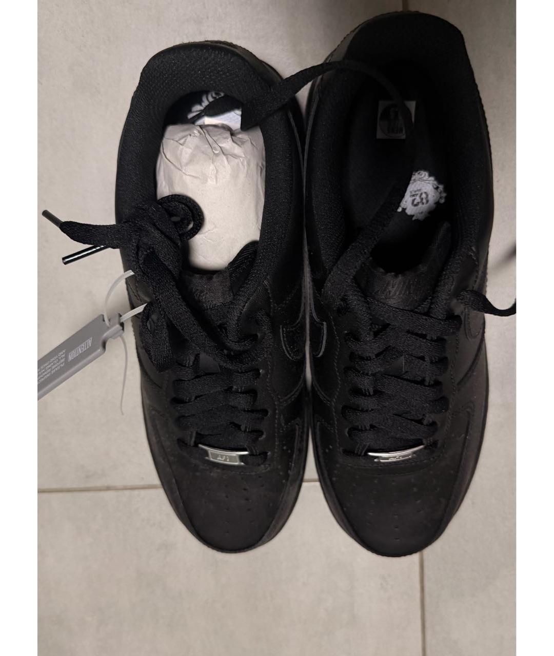 NIKE Черные кожаные низкие кроссовки / кеды, фото 2