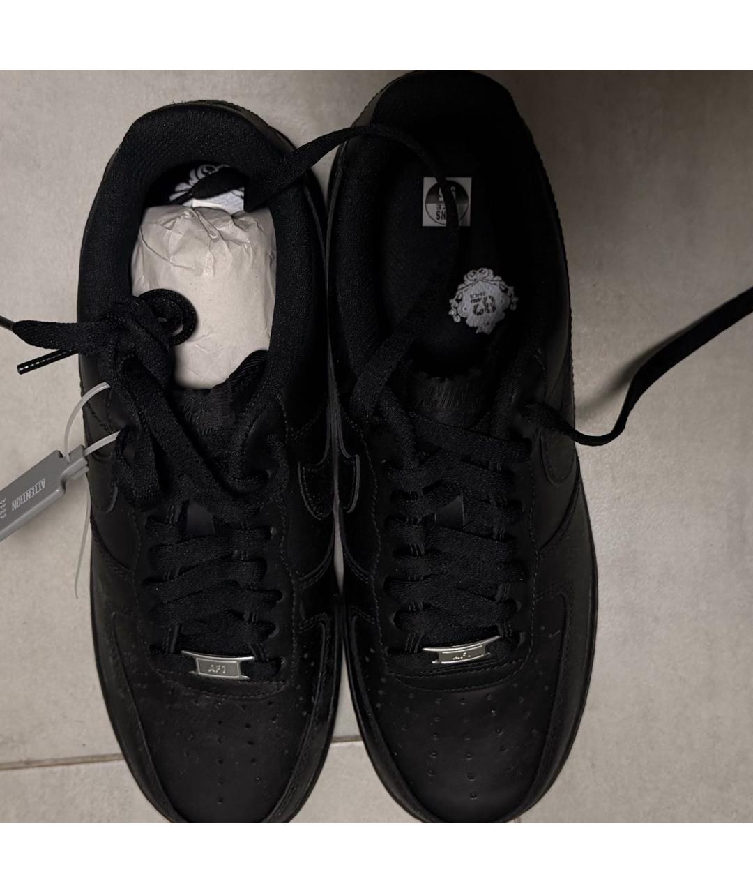 NIKE Черные кожаные низкие кроссовки / кеды, фото 2